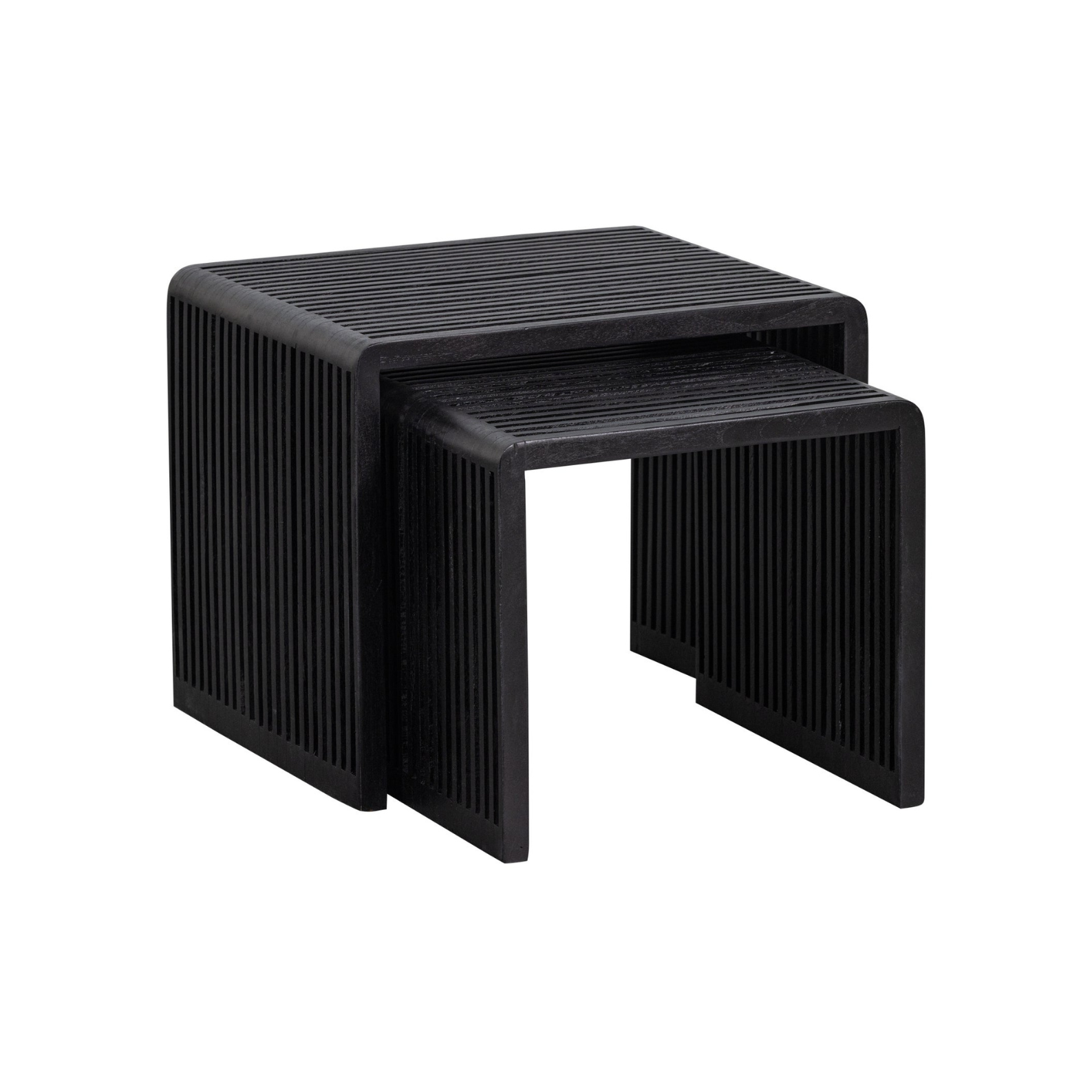 Willa table set black recycled wood