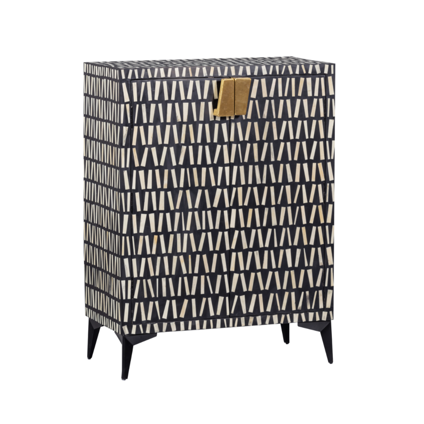Menne black chest of drawers with white