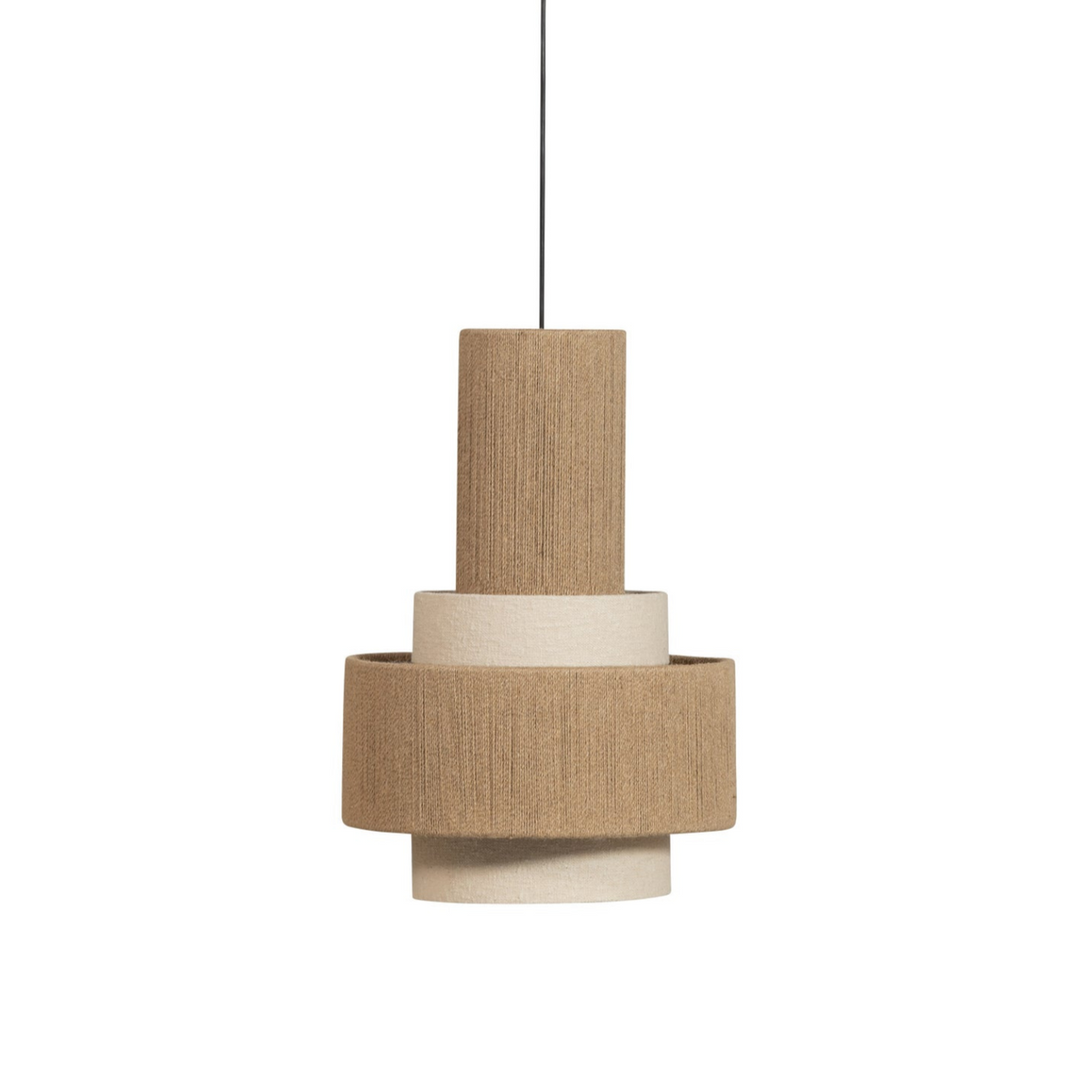 Hängelampe PELLE beige Schnur