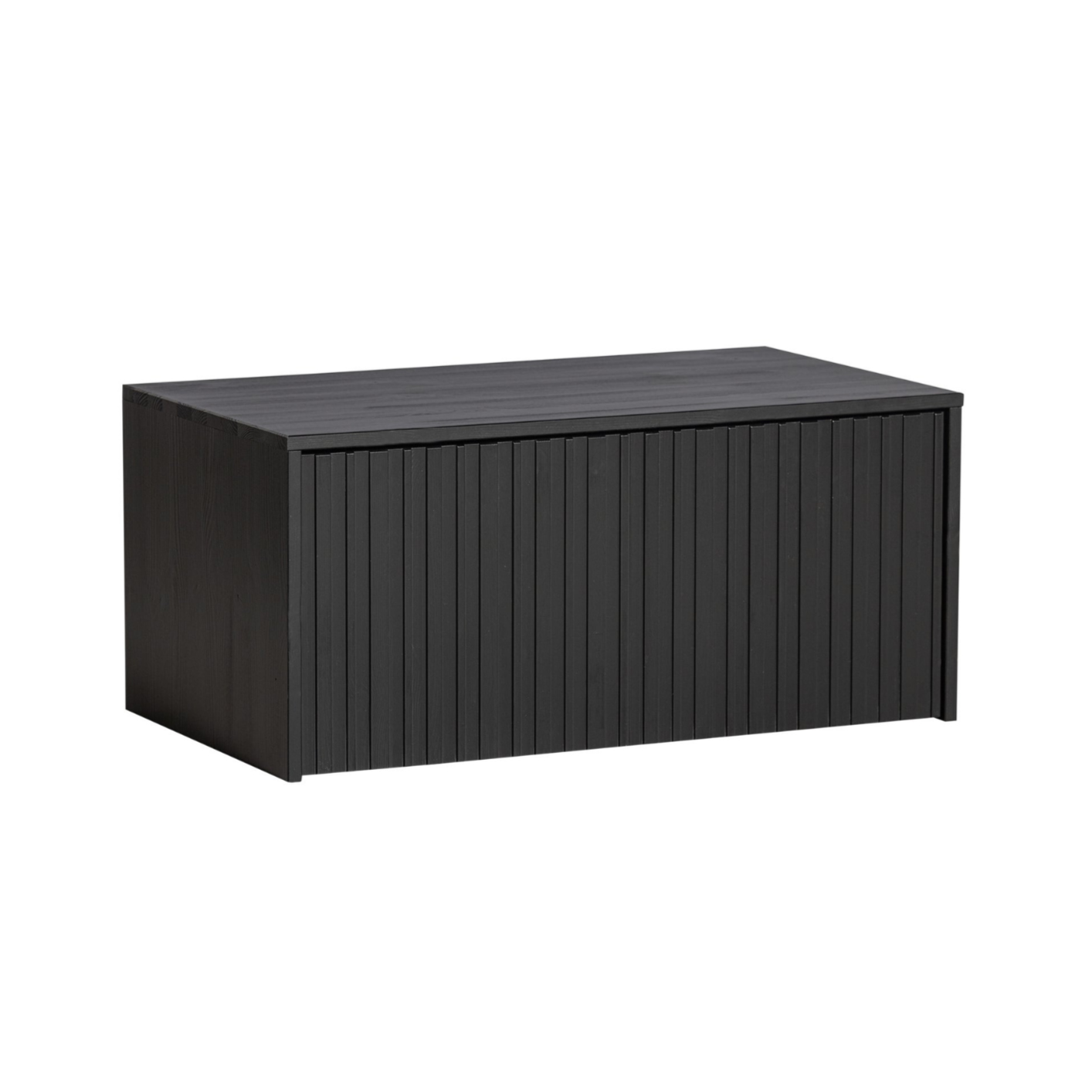 Bank mit Gravurschubladen schwarzer Kiefernholz