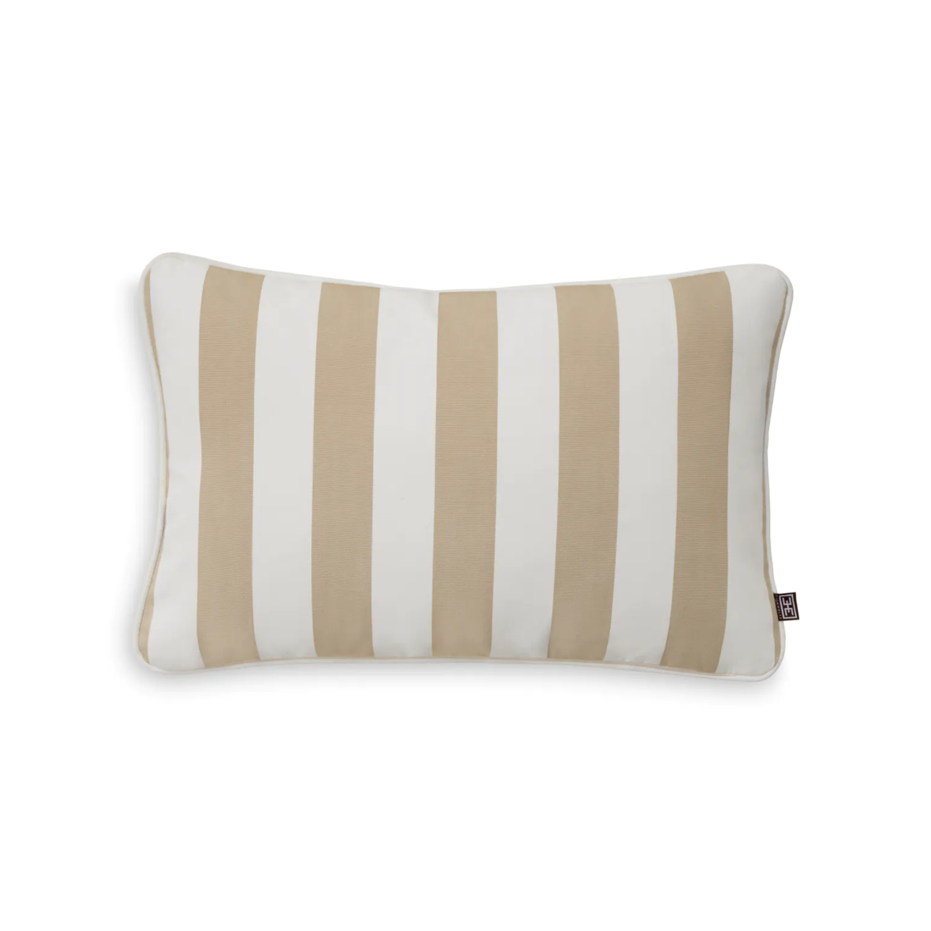 Rechteckige Gartenpolster FLORENT beige mit Weiß