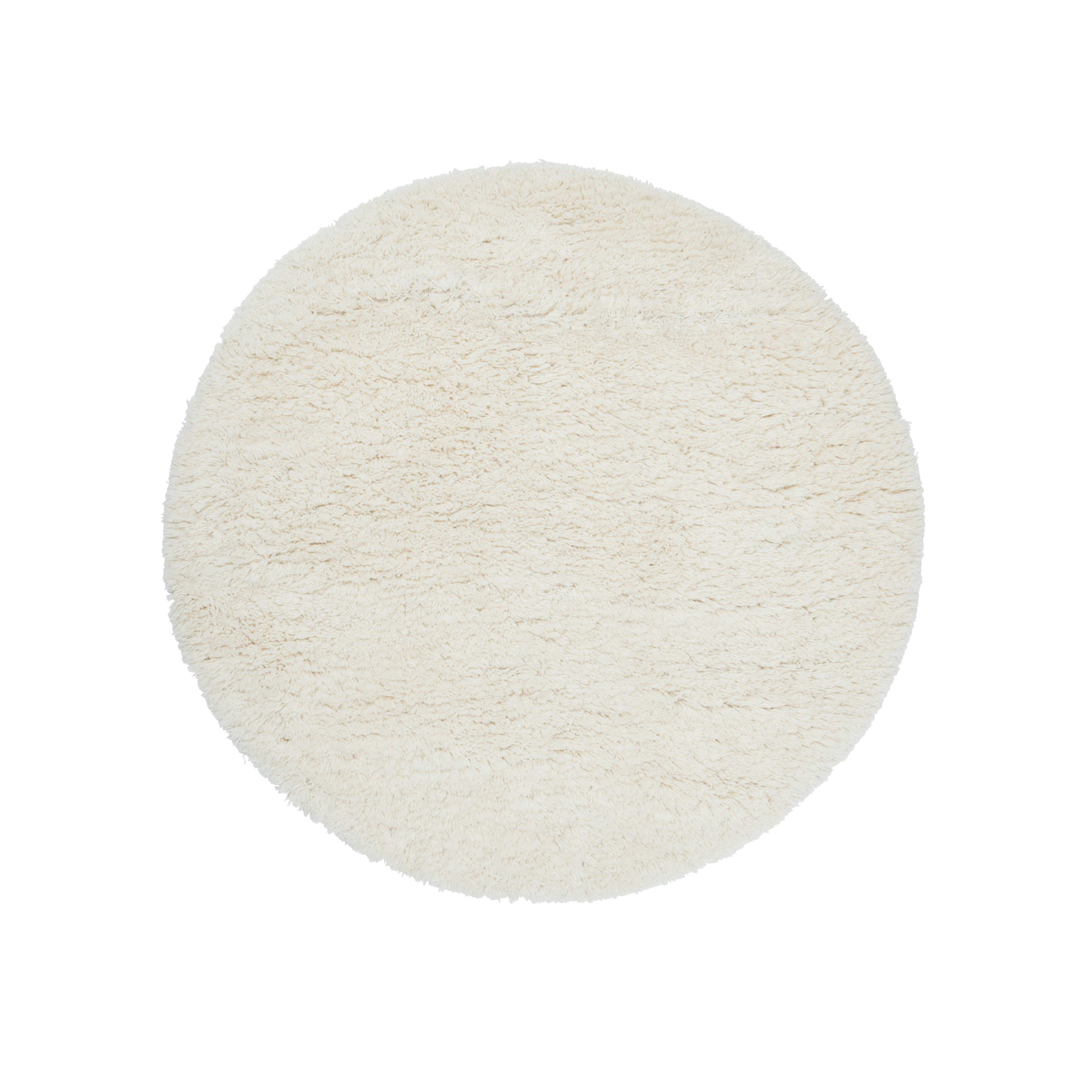 Round rug VANTAA white with long pile