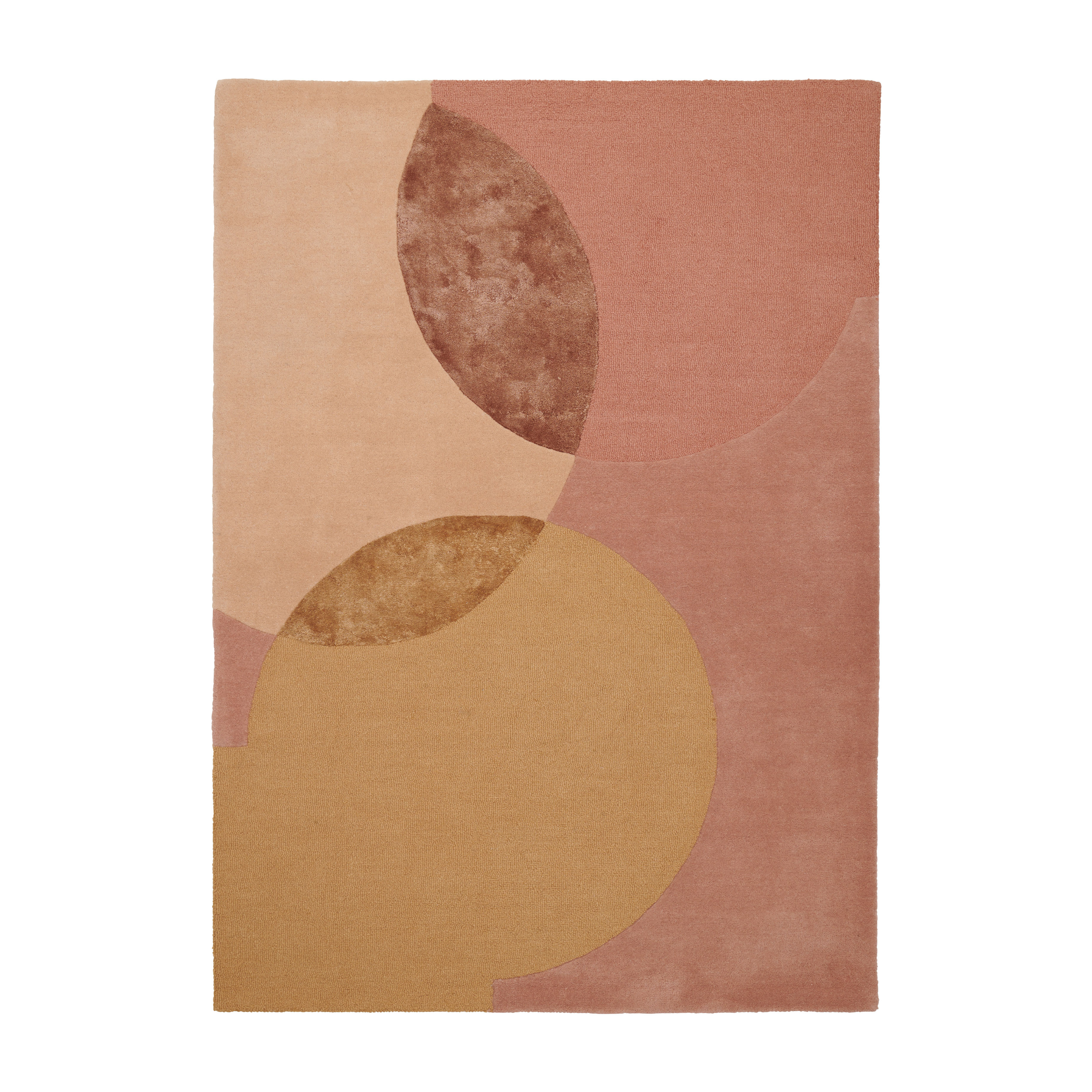 CALDERA mustard rug with pink