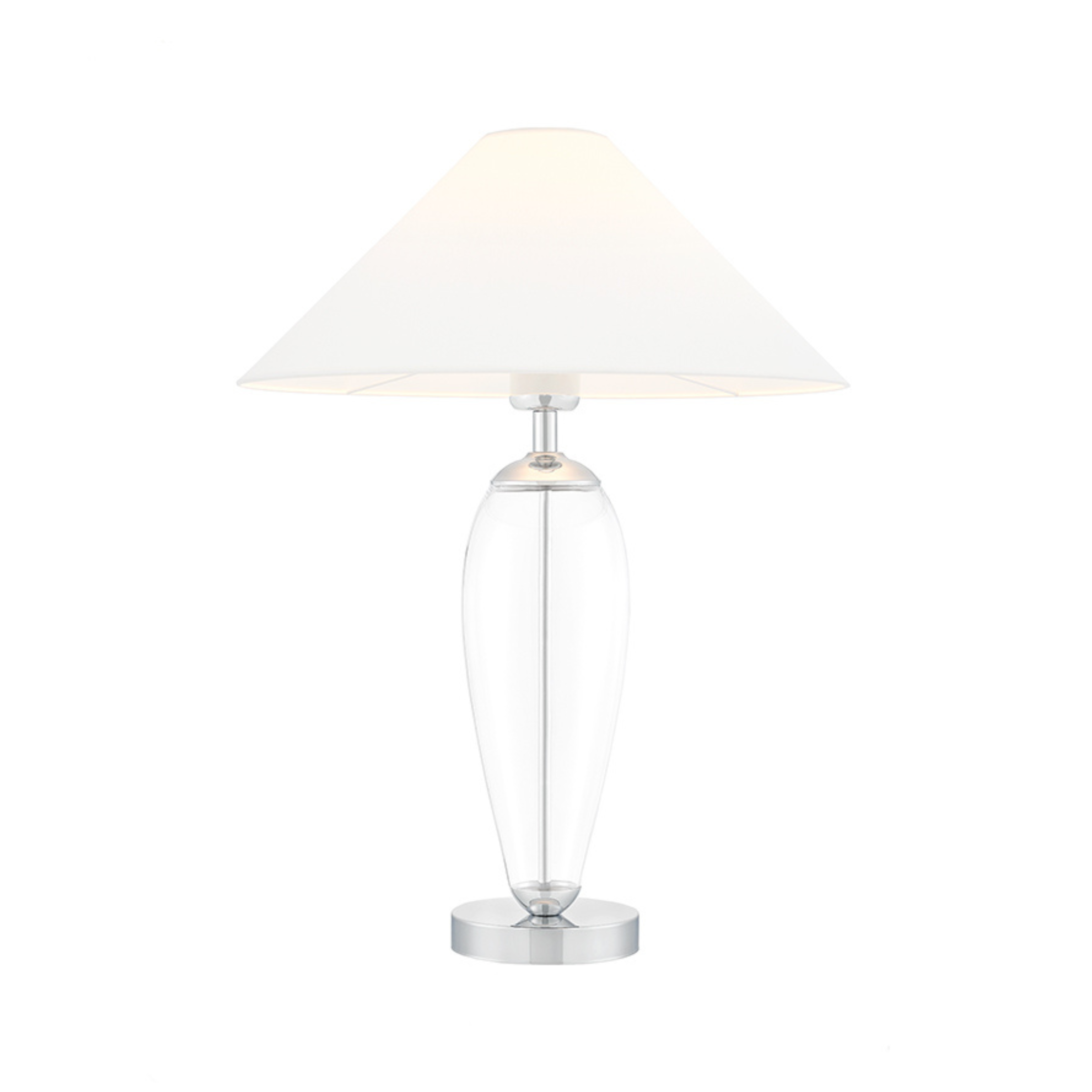 REA table lamp white with transparent base and silver finish