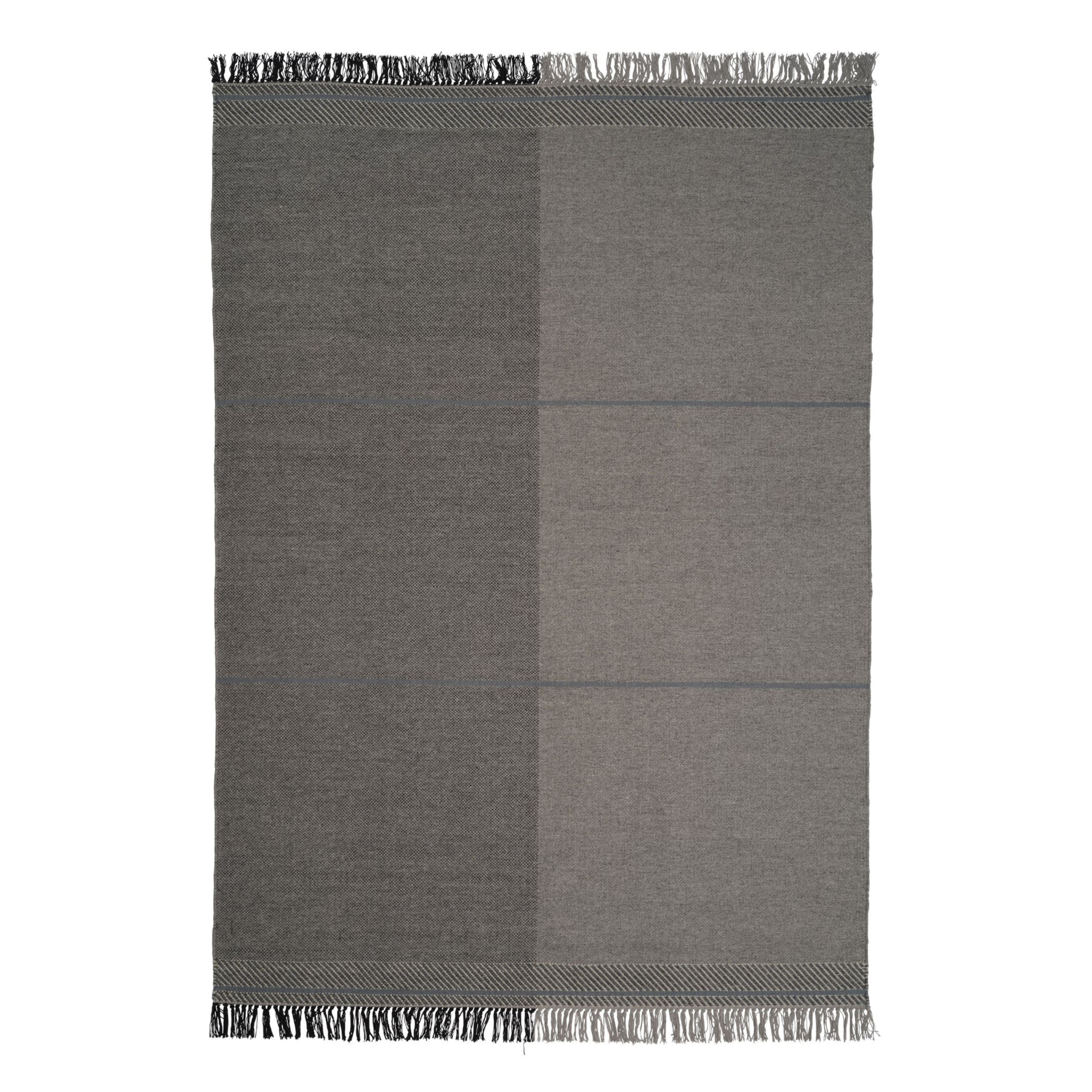 MINDFUL SOUL dark gray rug with blue