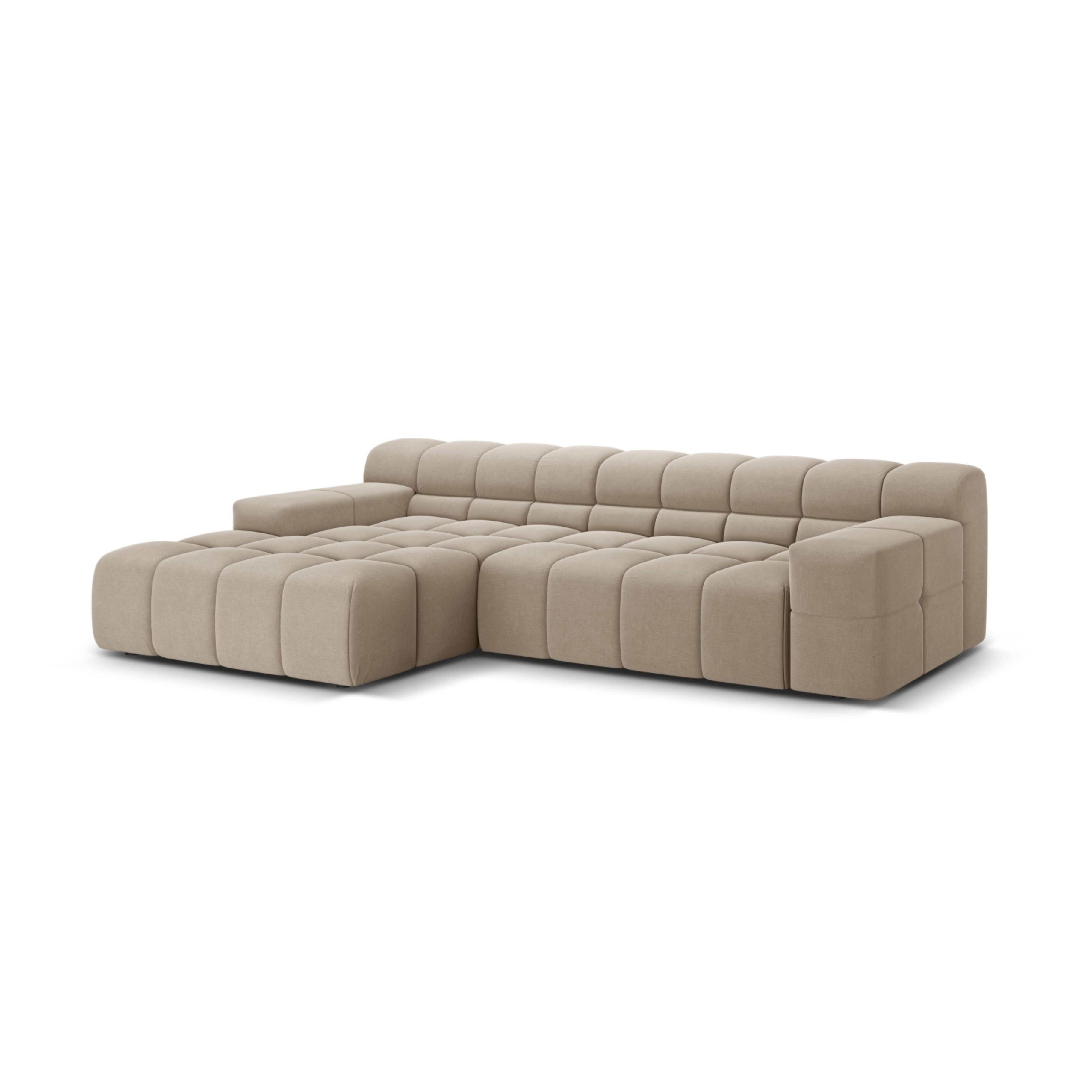 3-sitziger linksseitiger Ecksofa AGAVE beige Chenille