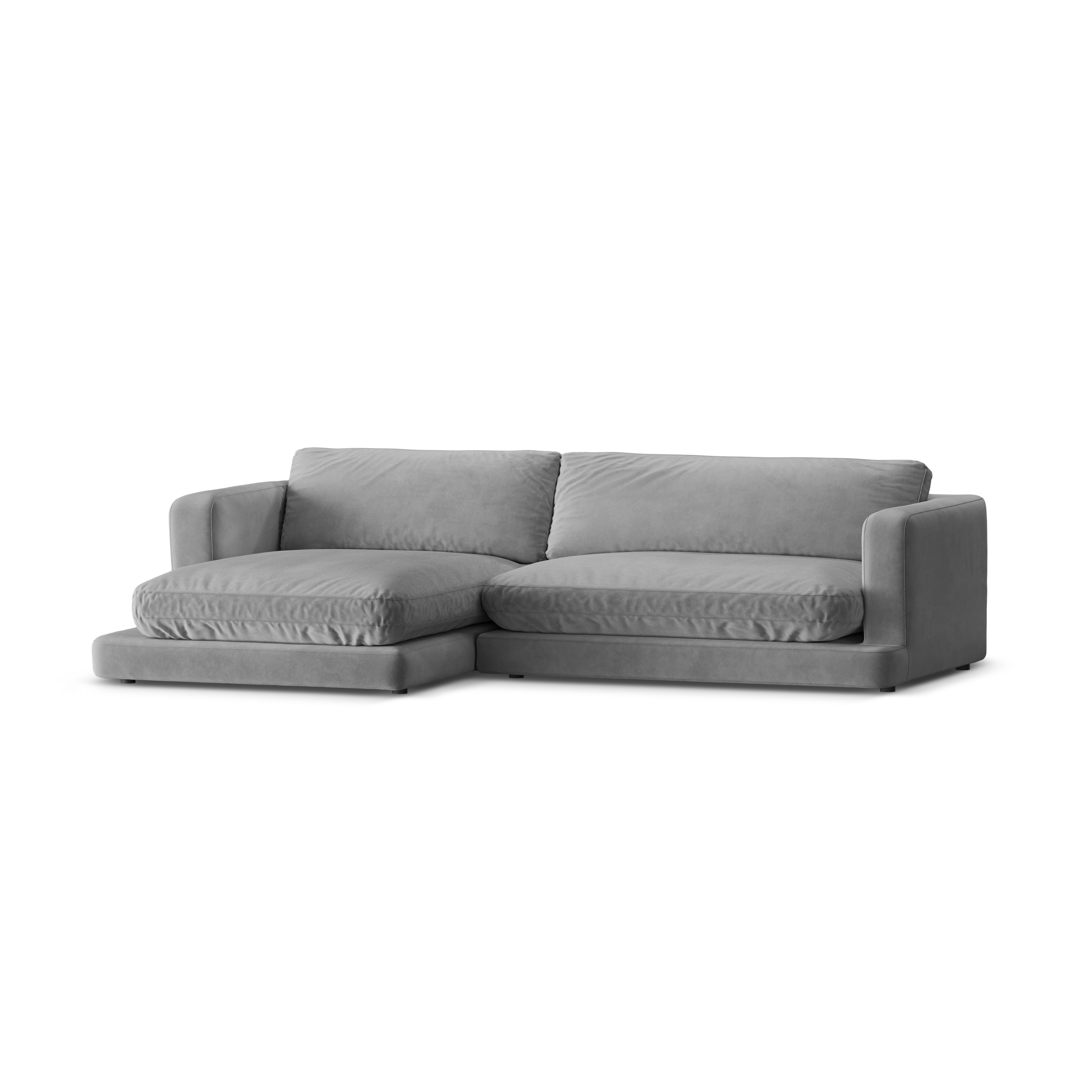 Left-facing velvet corner sofa DAPHNE gray