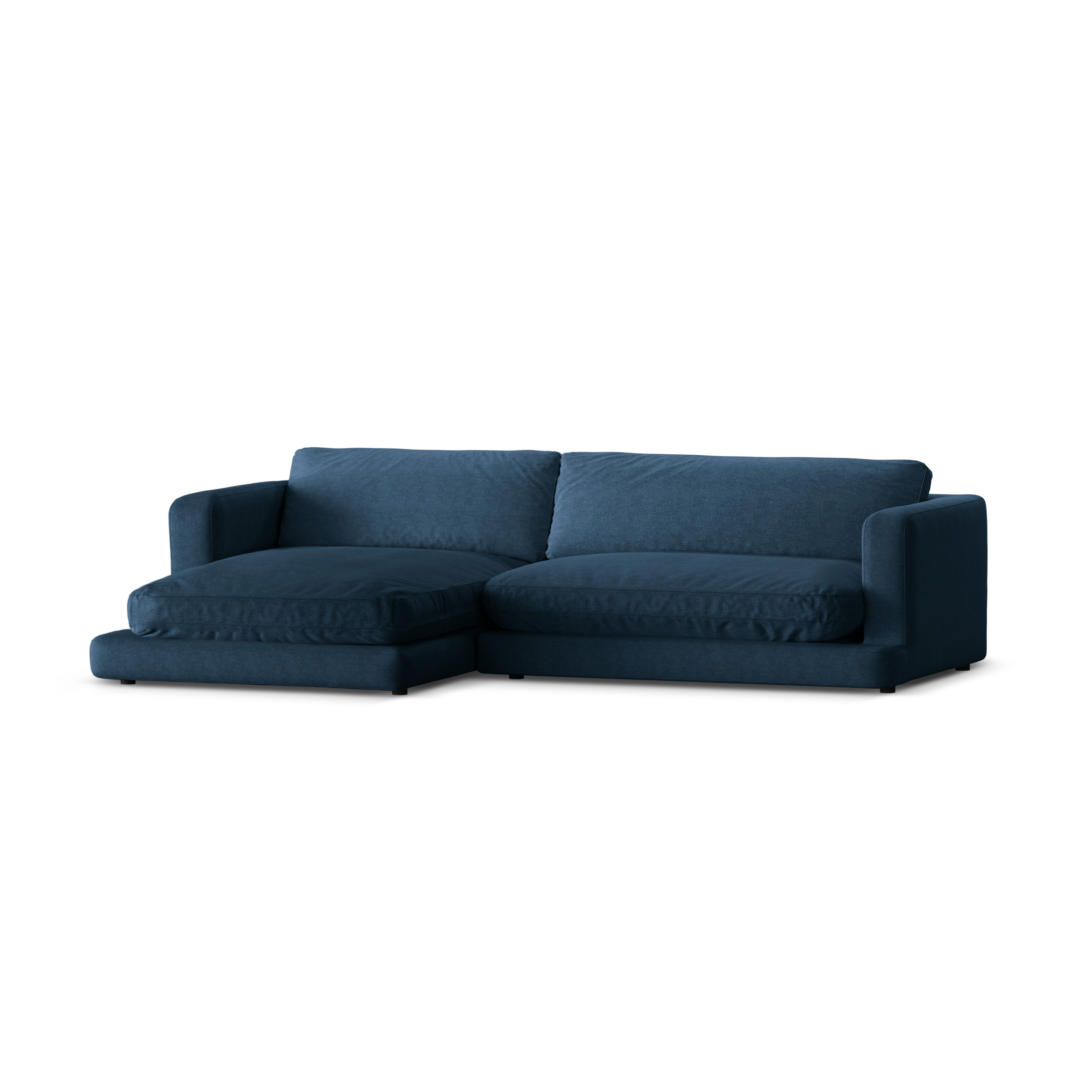 Left Corner Sofa DAPHNE Dark Blue Chenille