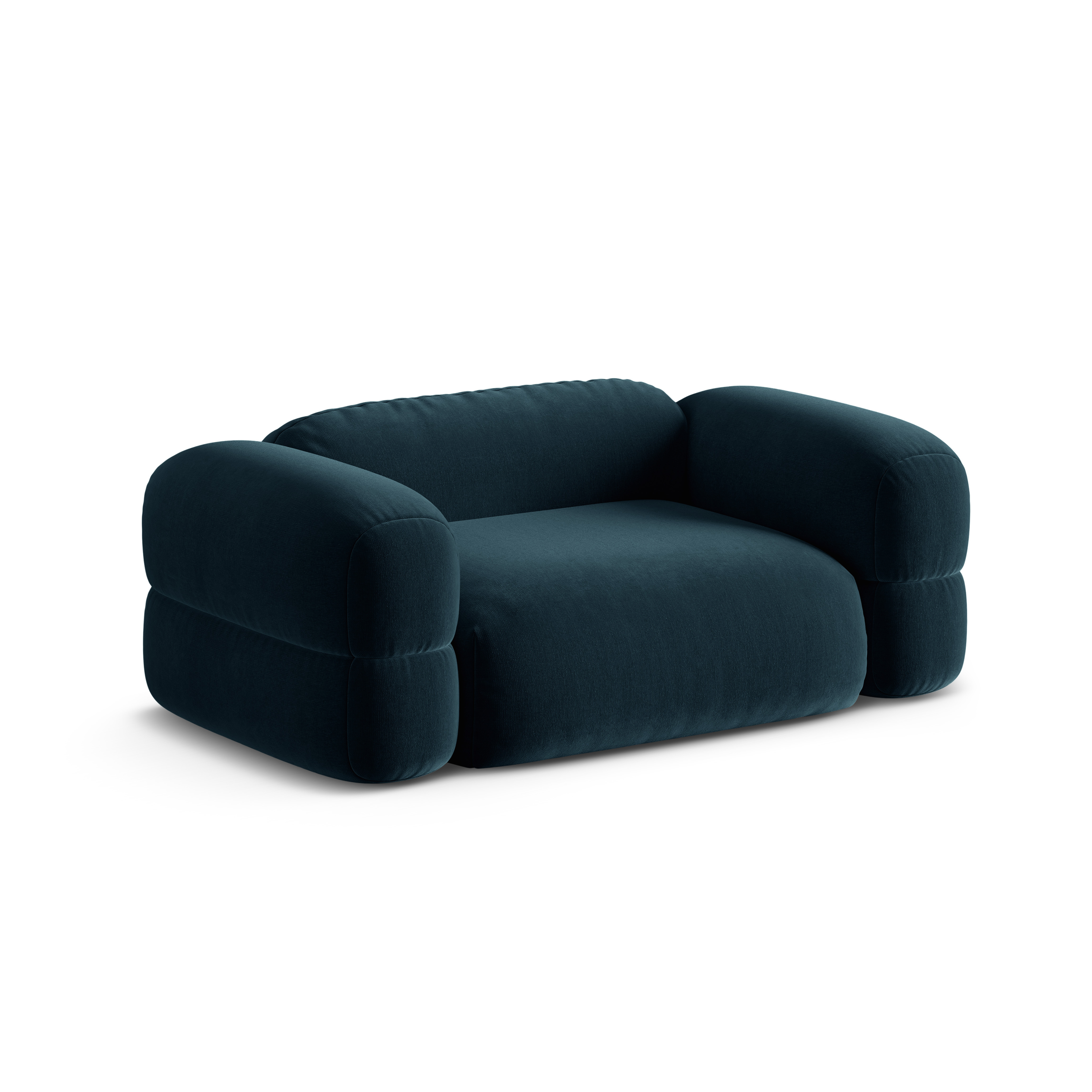 Velvet 2-Seater Sofa ROGER Petrol Blue