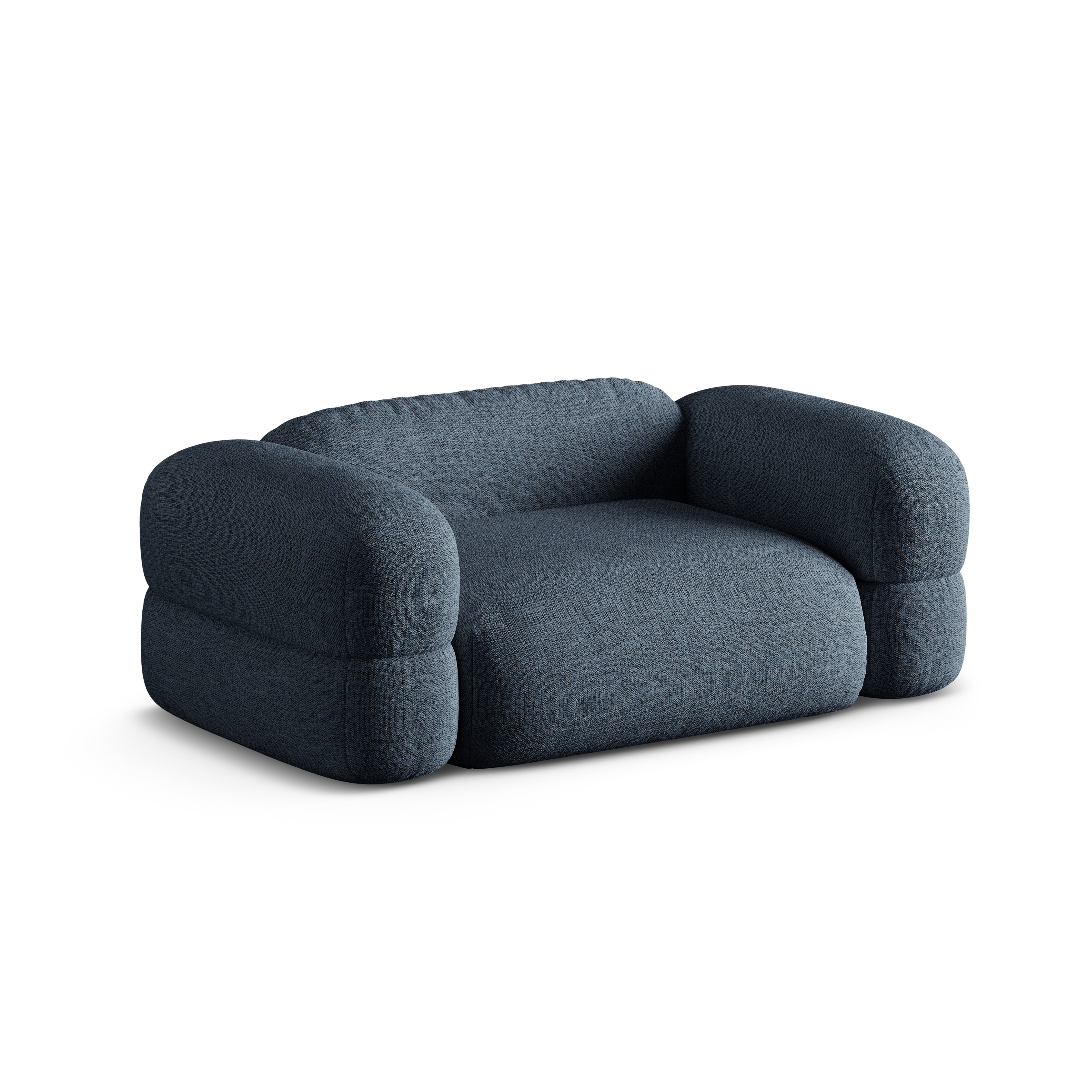 2-seater Sofa ROGER dark blue chenille