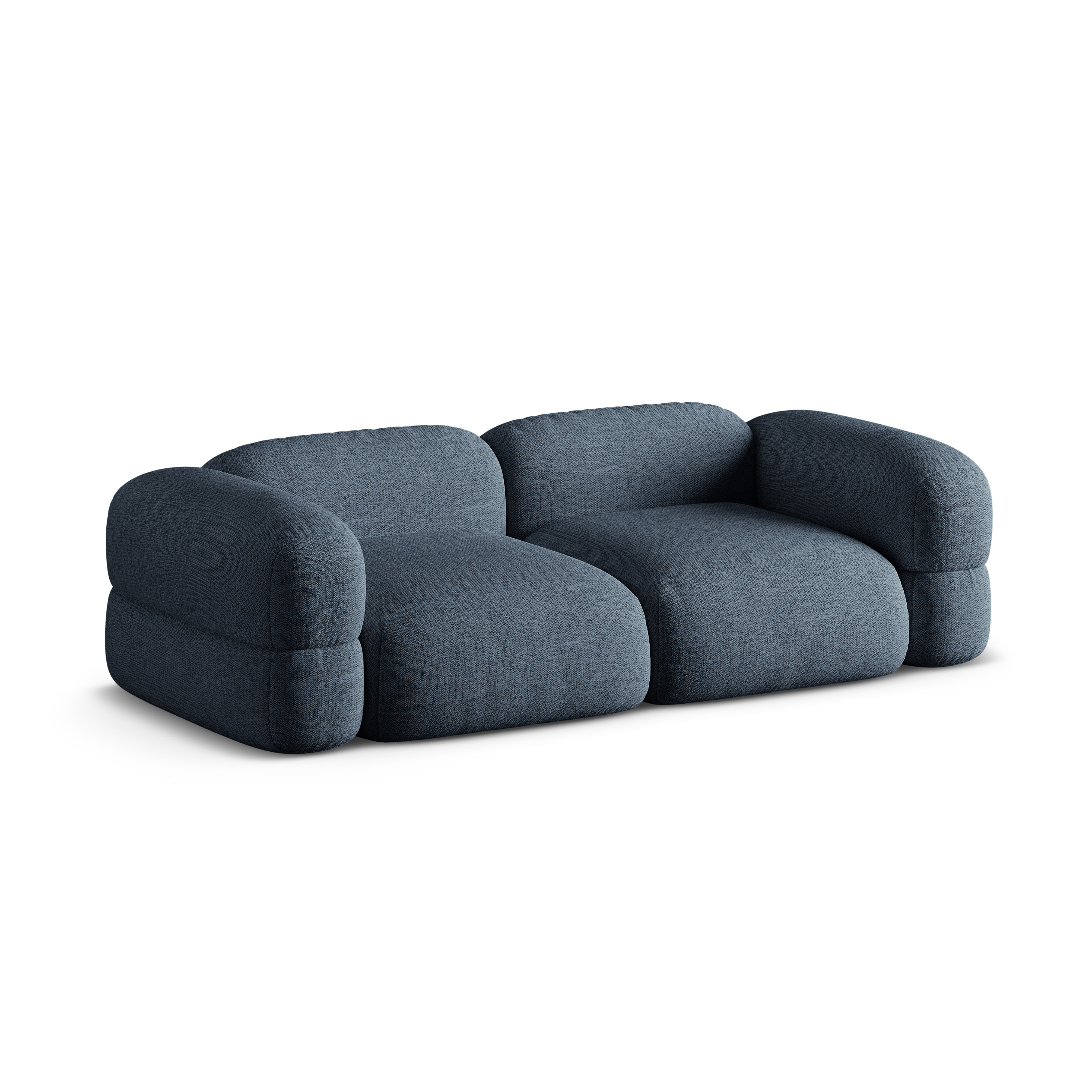 Sofa für 4 Personen ROGER dunkelblaues Chenille