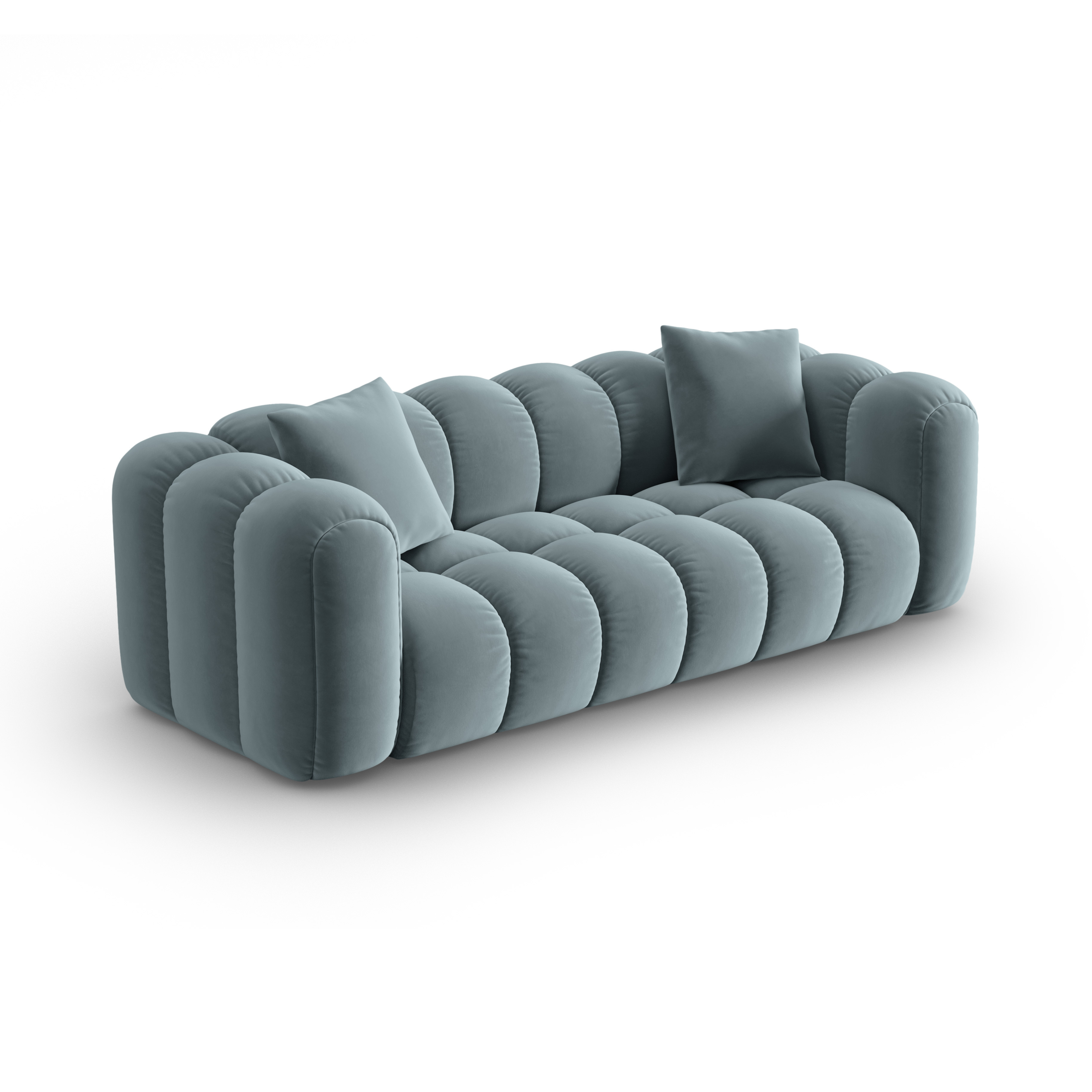 Sofa aus Samt für 4 Personen ASTRO hellblau