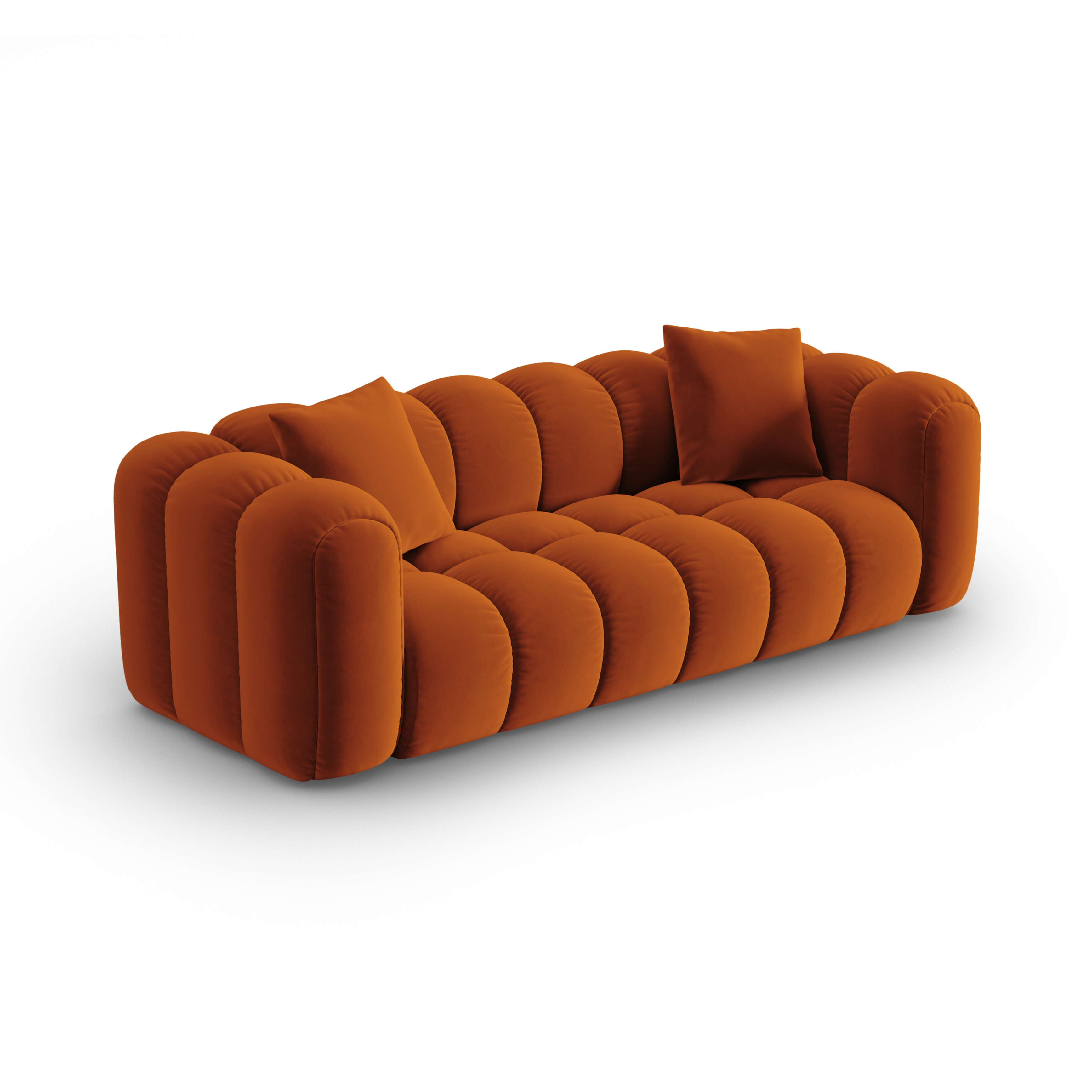 Sofa aus Samt für 4 Personen ASTRO rostrot
