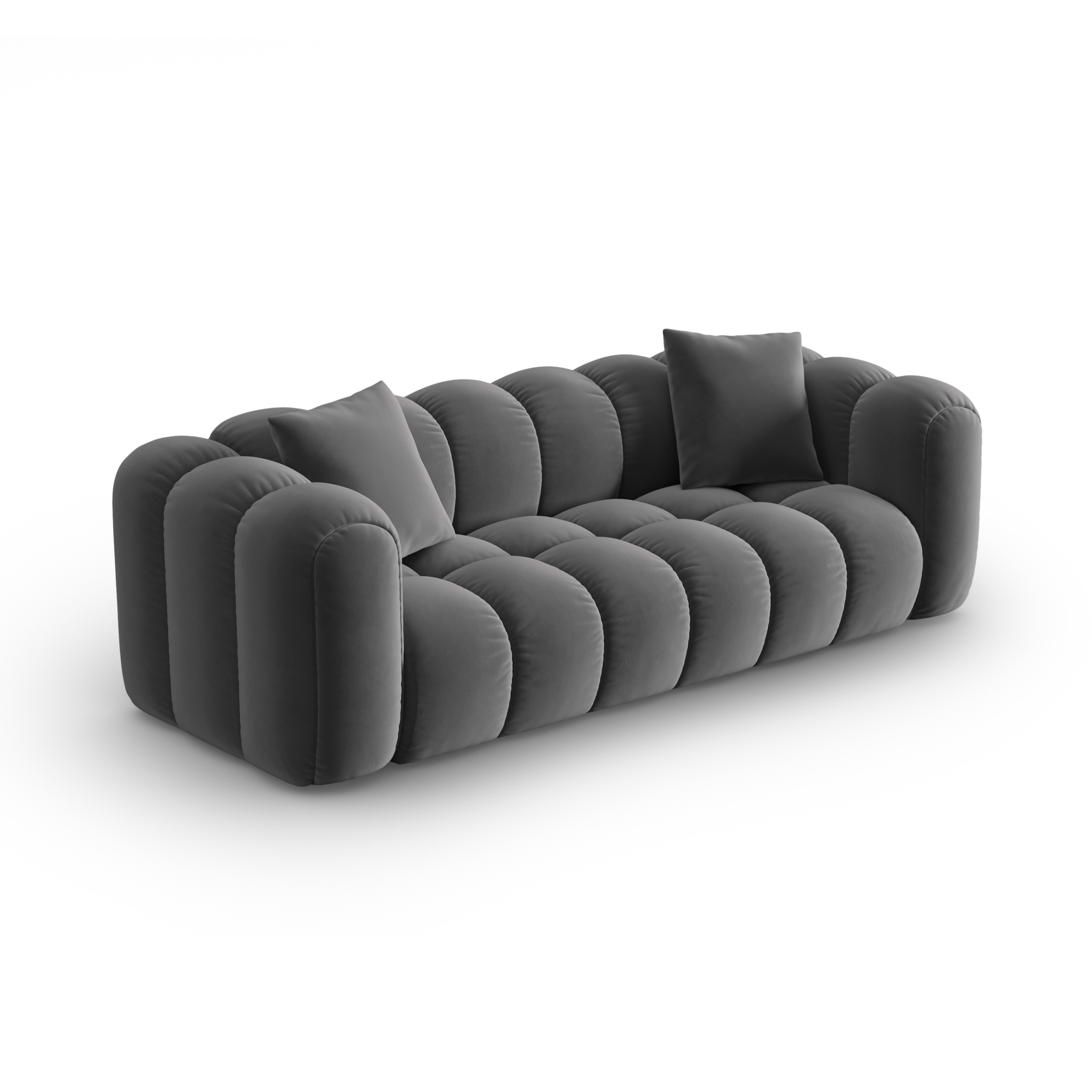 Sofa aus Samt für 4 Personen ASTRO grau