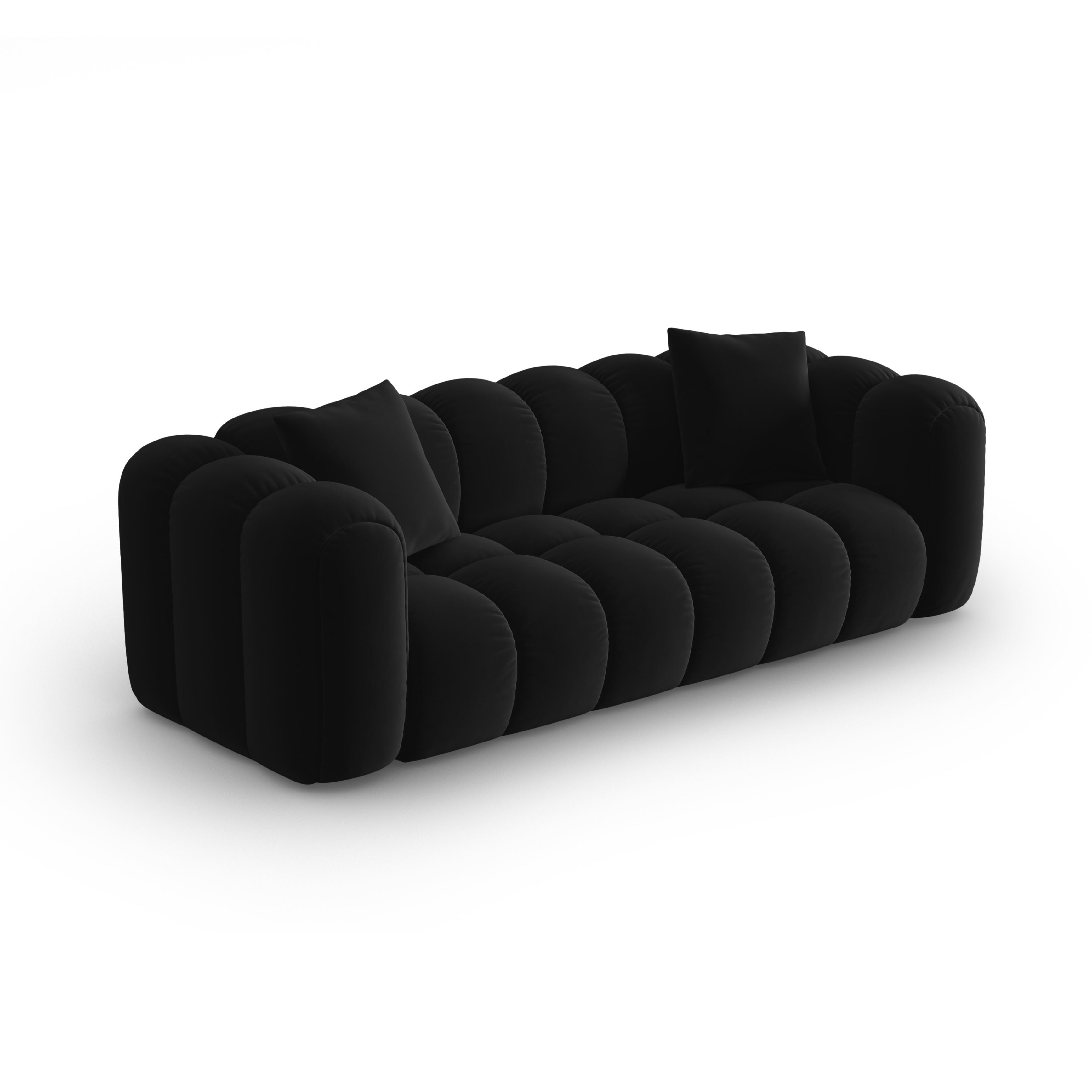 Sofa aus Samt für 4 Personen ASTRO schwarz