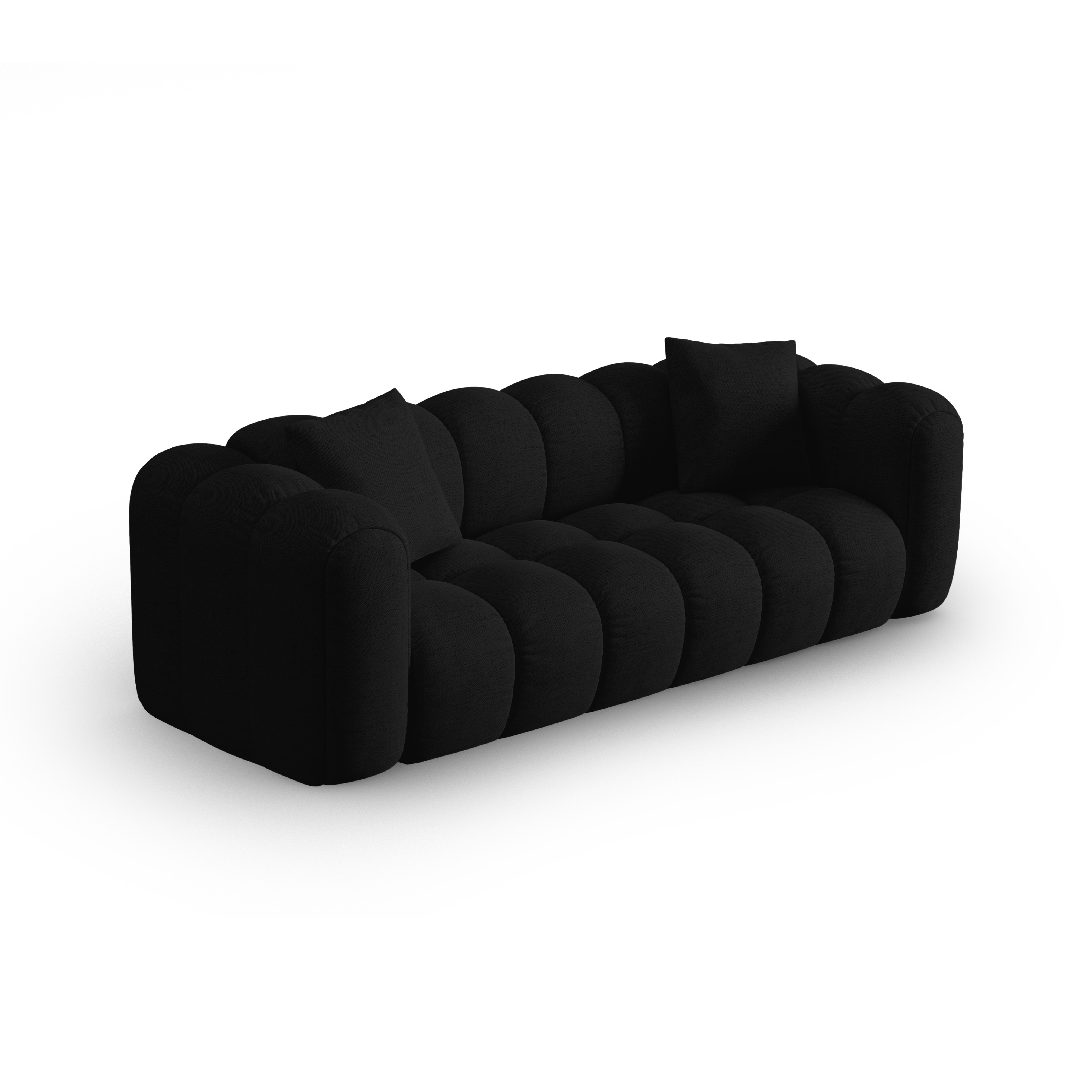 Sofa für 4 Personen ASTRO schwarzer Chenille