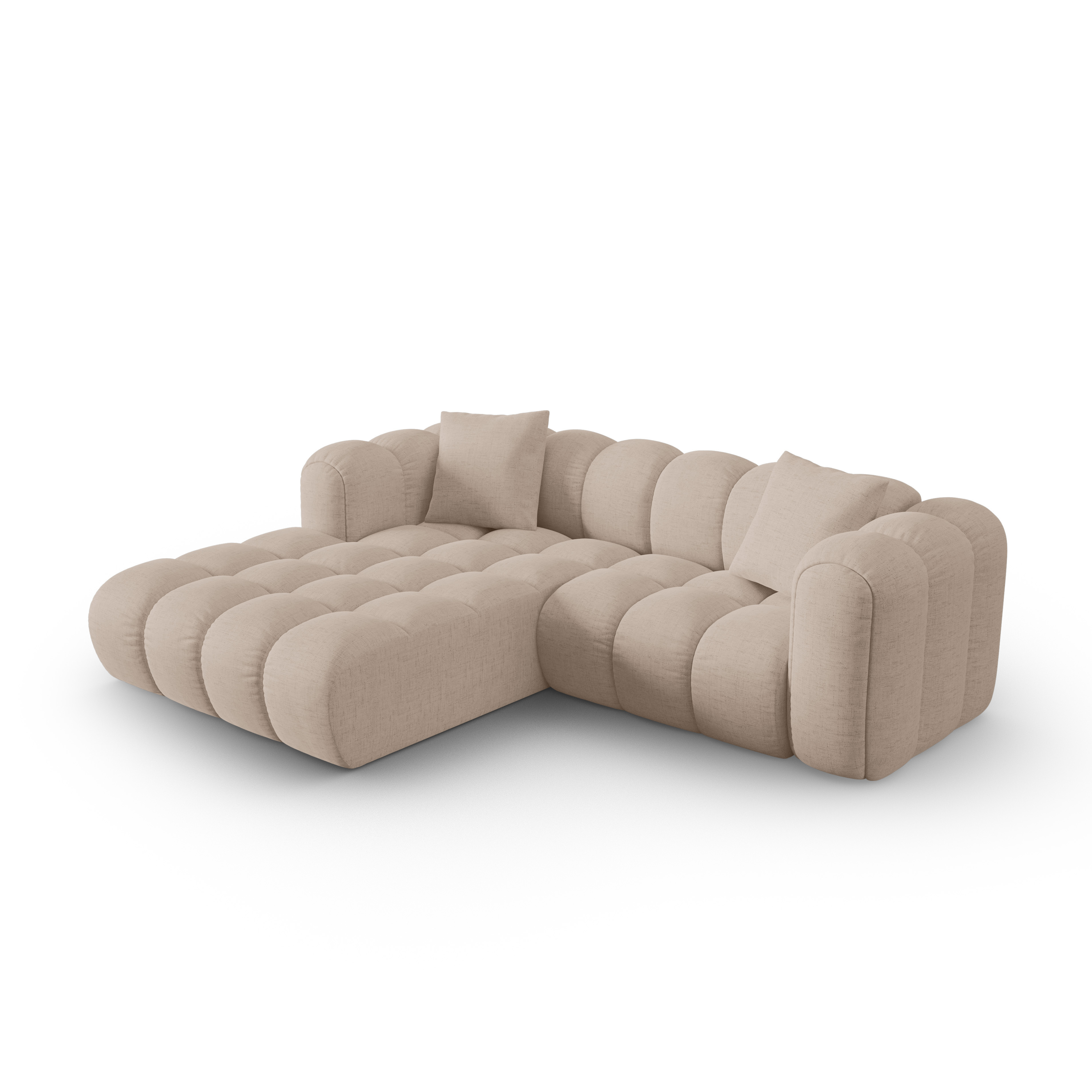 3-sitzige linke Eckcouch ASTRO cappuccino Chenille