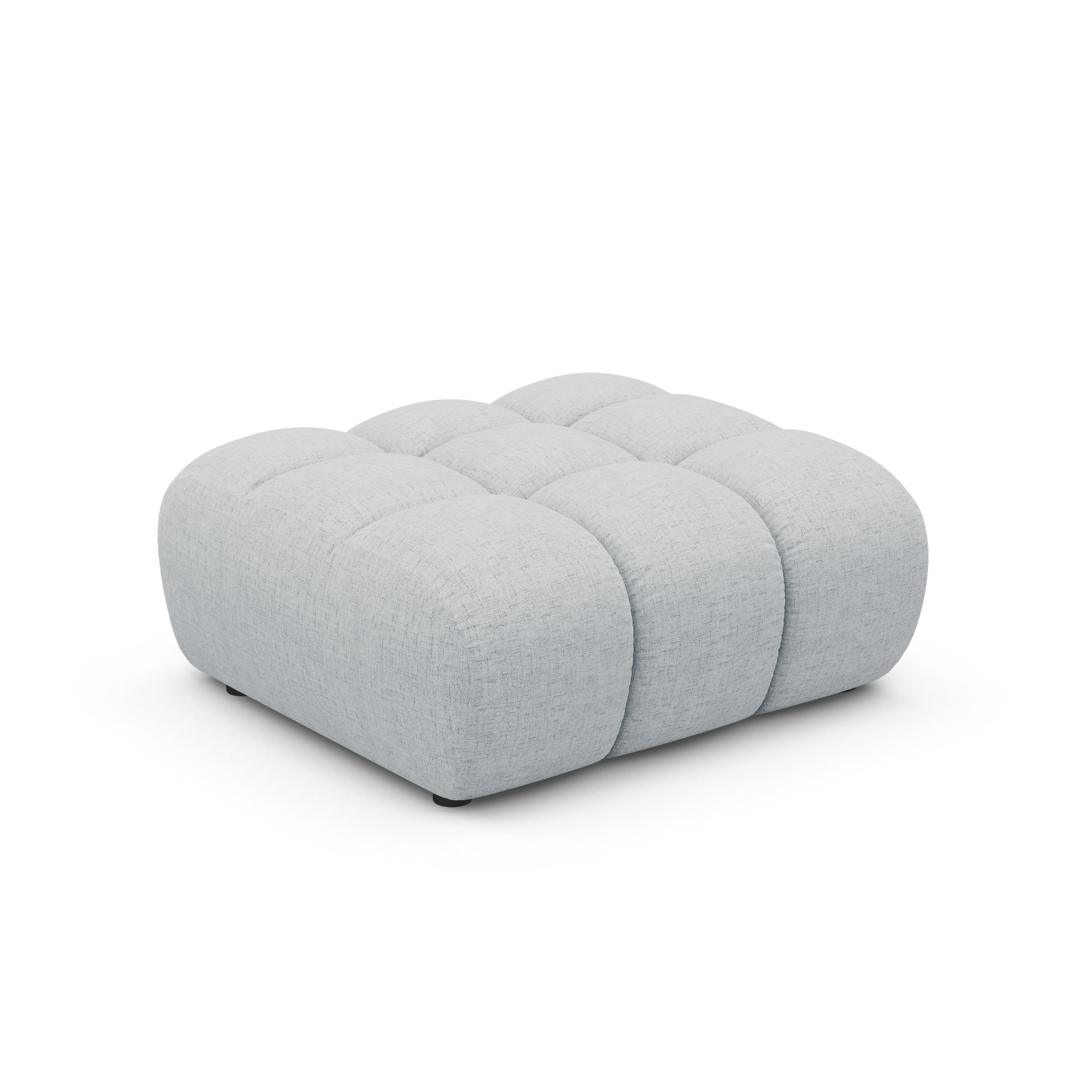 ASTRO light gray chenille pouf