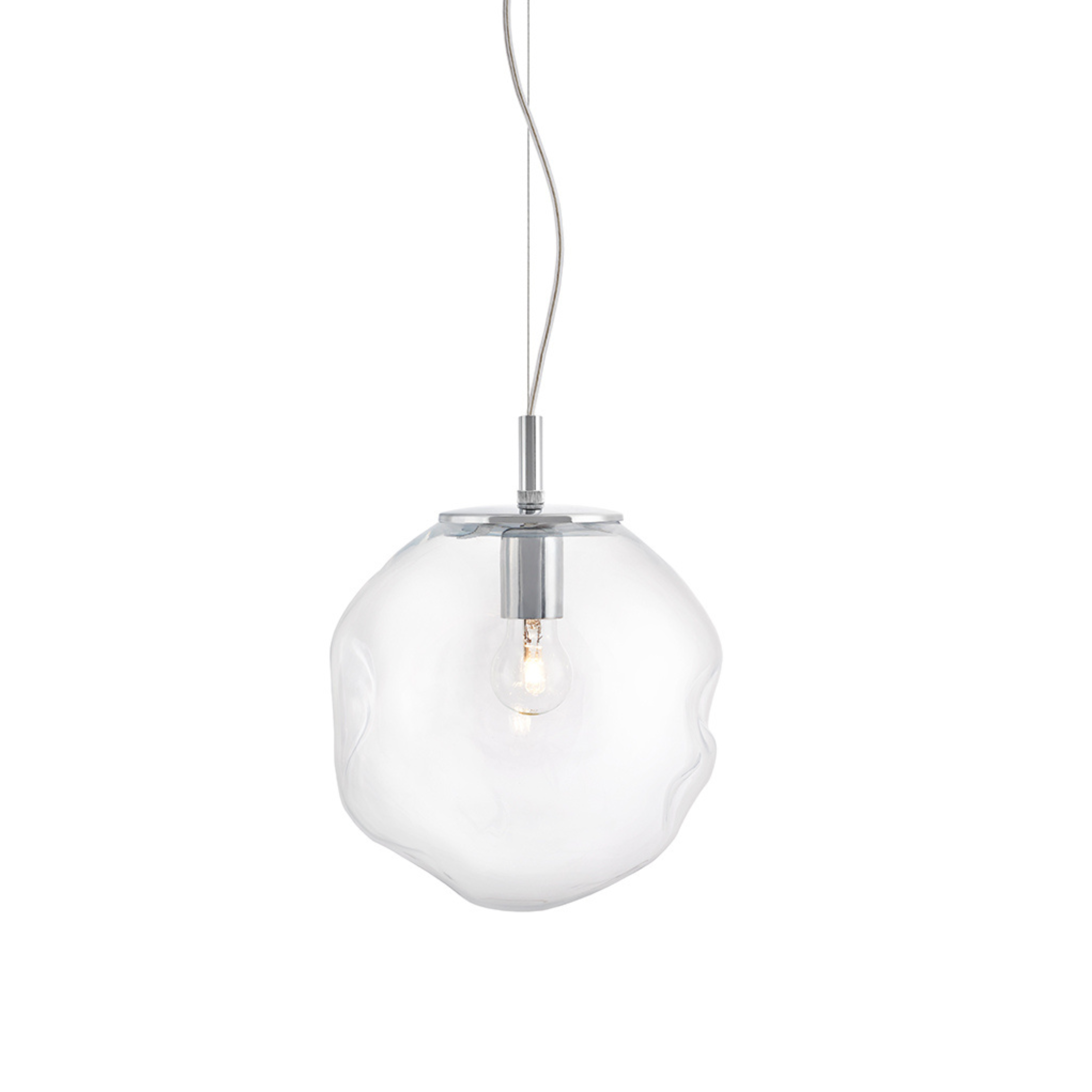 AVIA pendant lamp transparent with silver finish