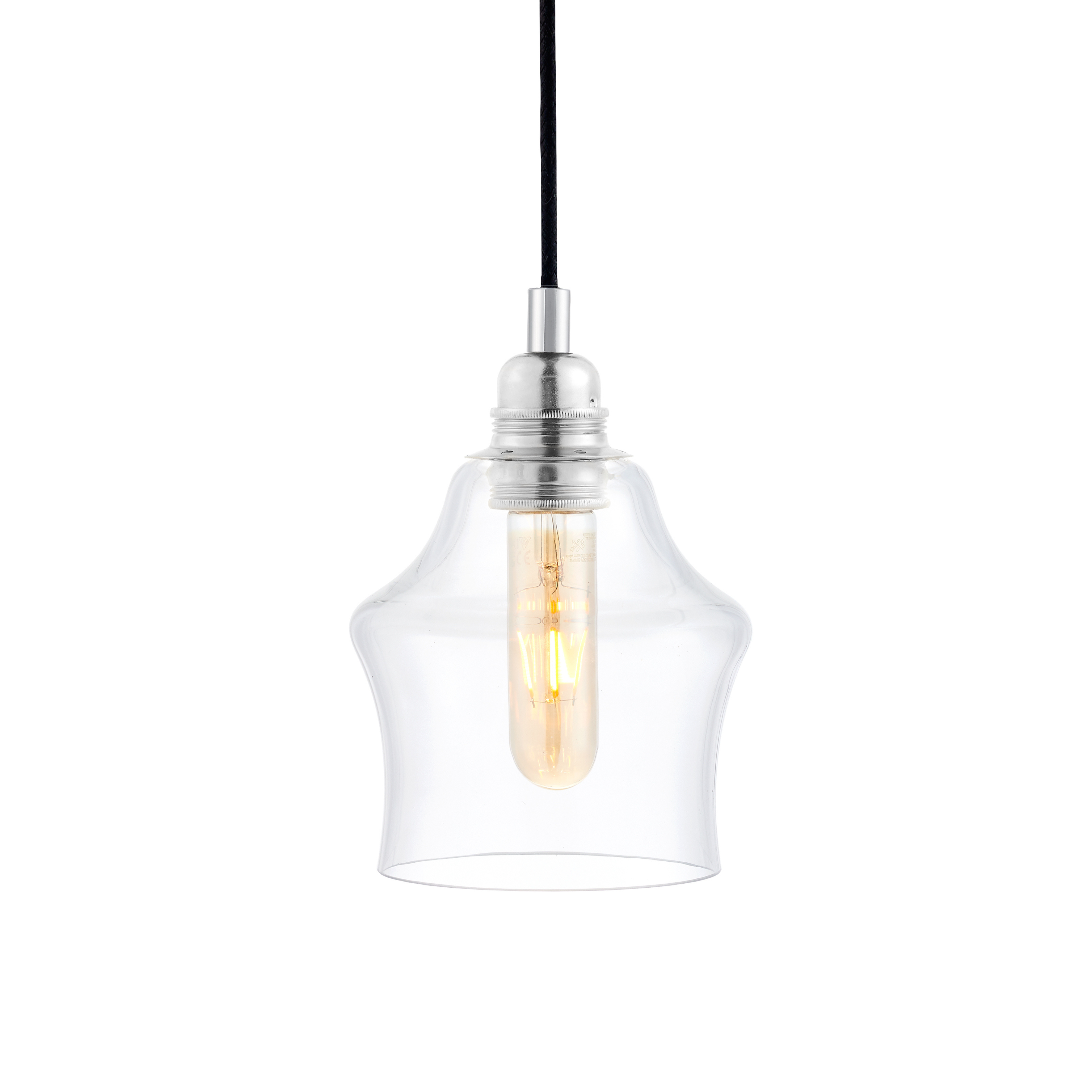 Pendelleuchte LONGIS II transparent mit glänzendem Chrom