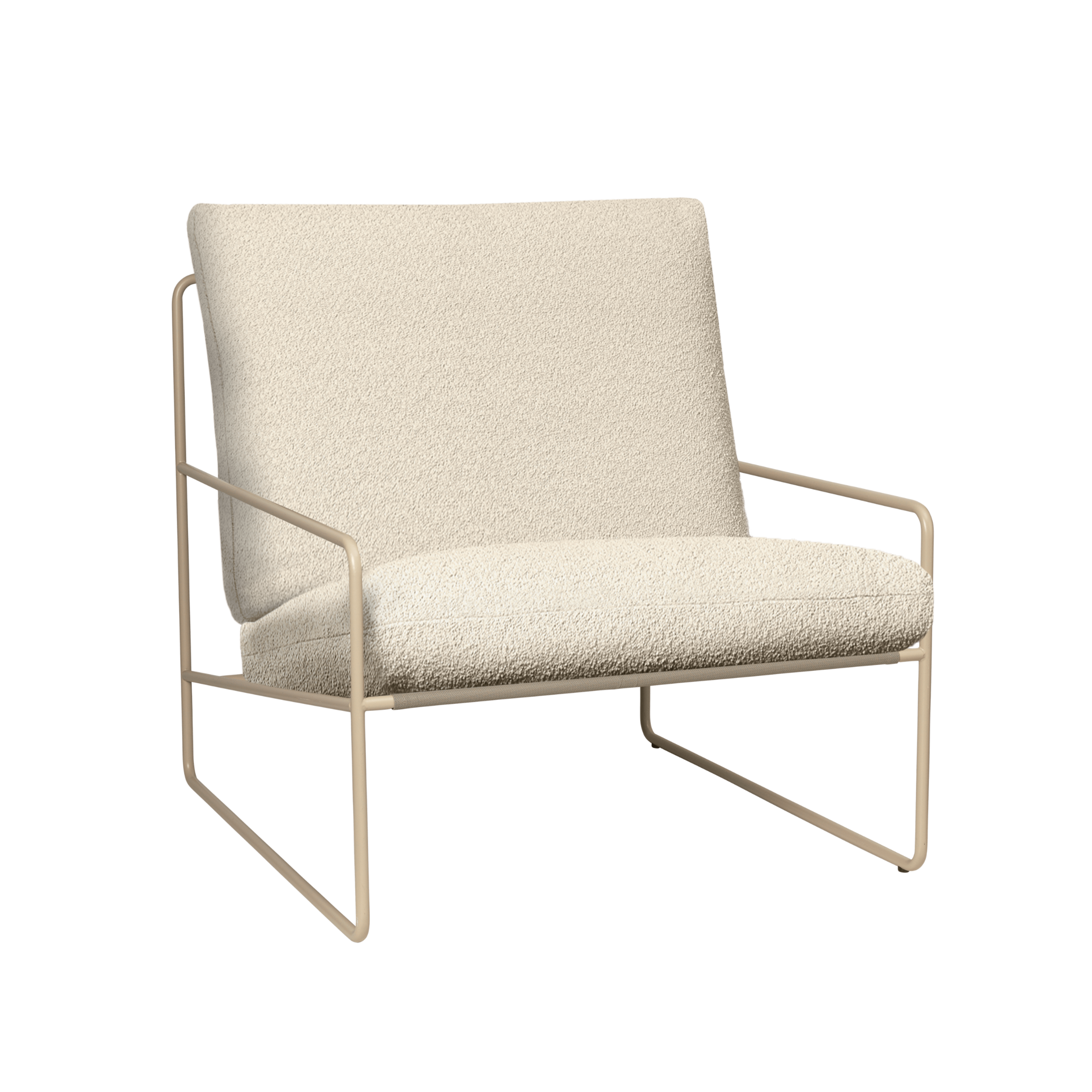 DESERT Outdoor Armchair in Broken White with Beige Base