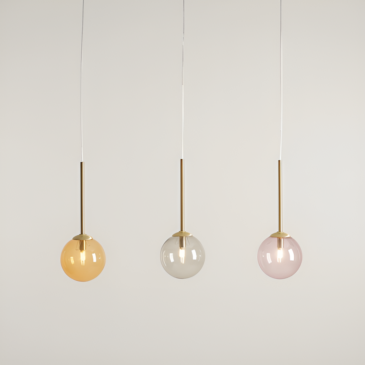 BOSSO TRIO Hängelampe farbiges Glas