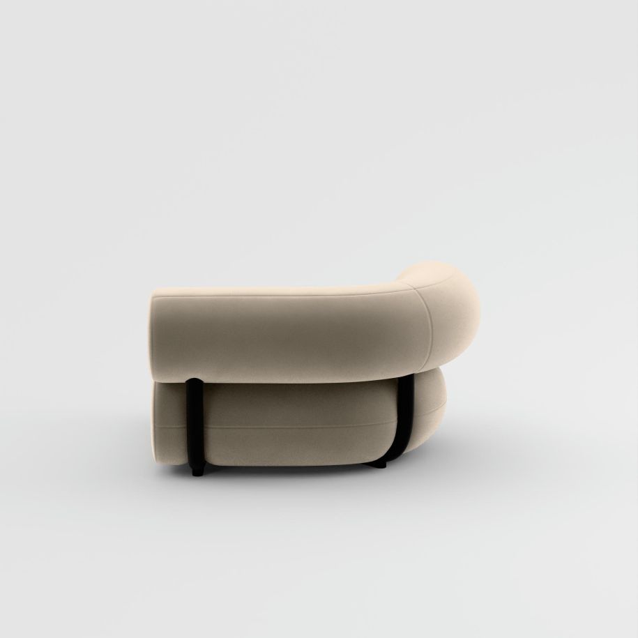 Modular sofa FAT - left -hand module upholstered