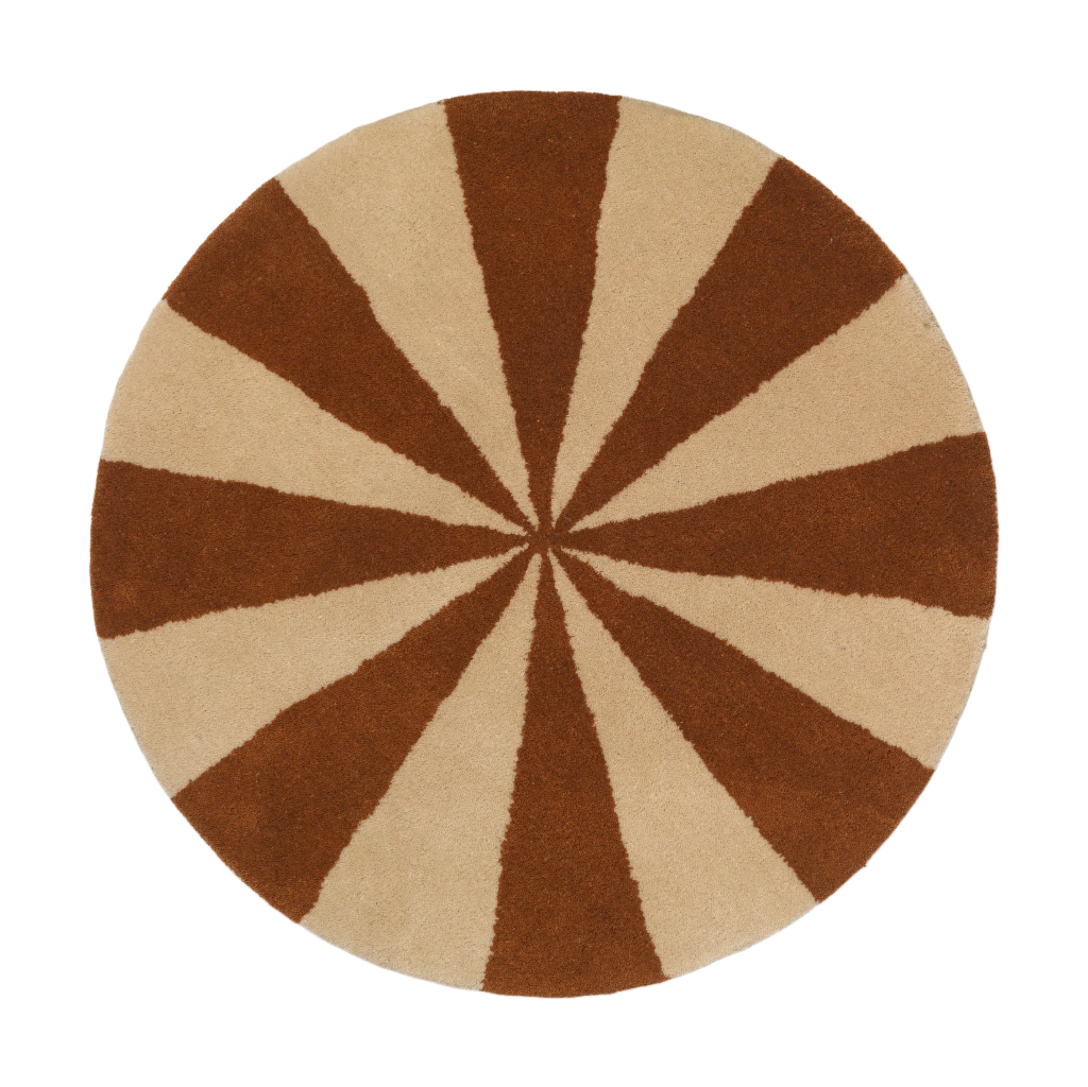 ARCH round rug in brick with dark beige