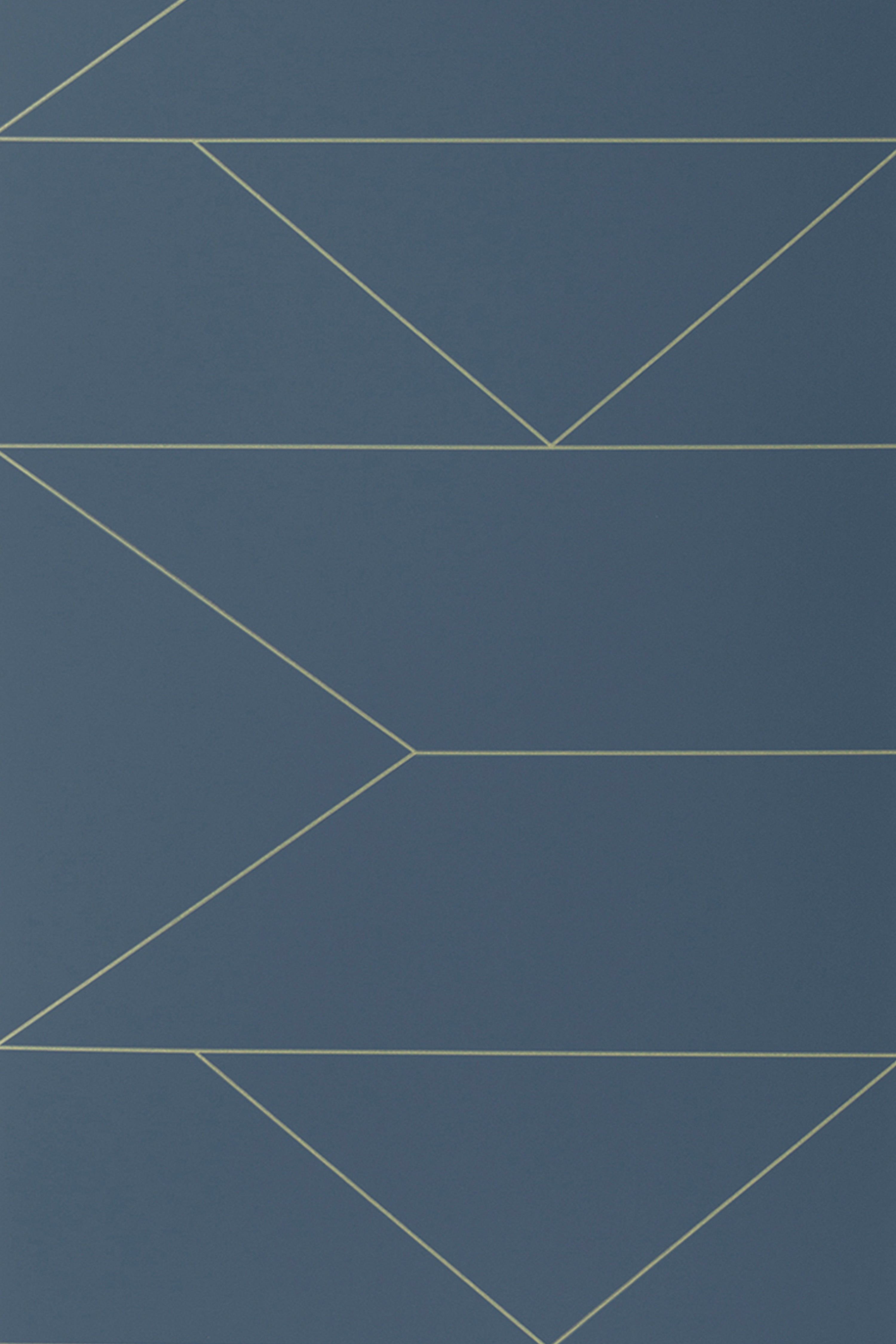 LINES dark blue wallpaper with gold