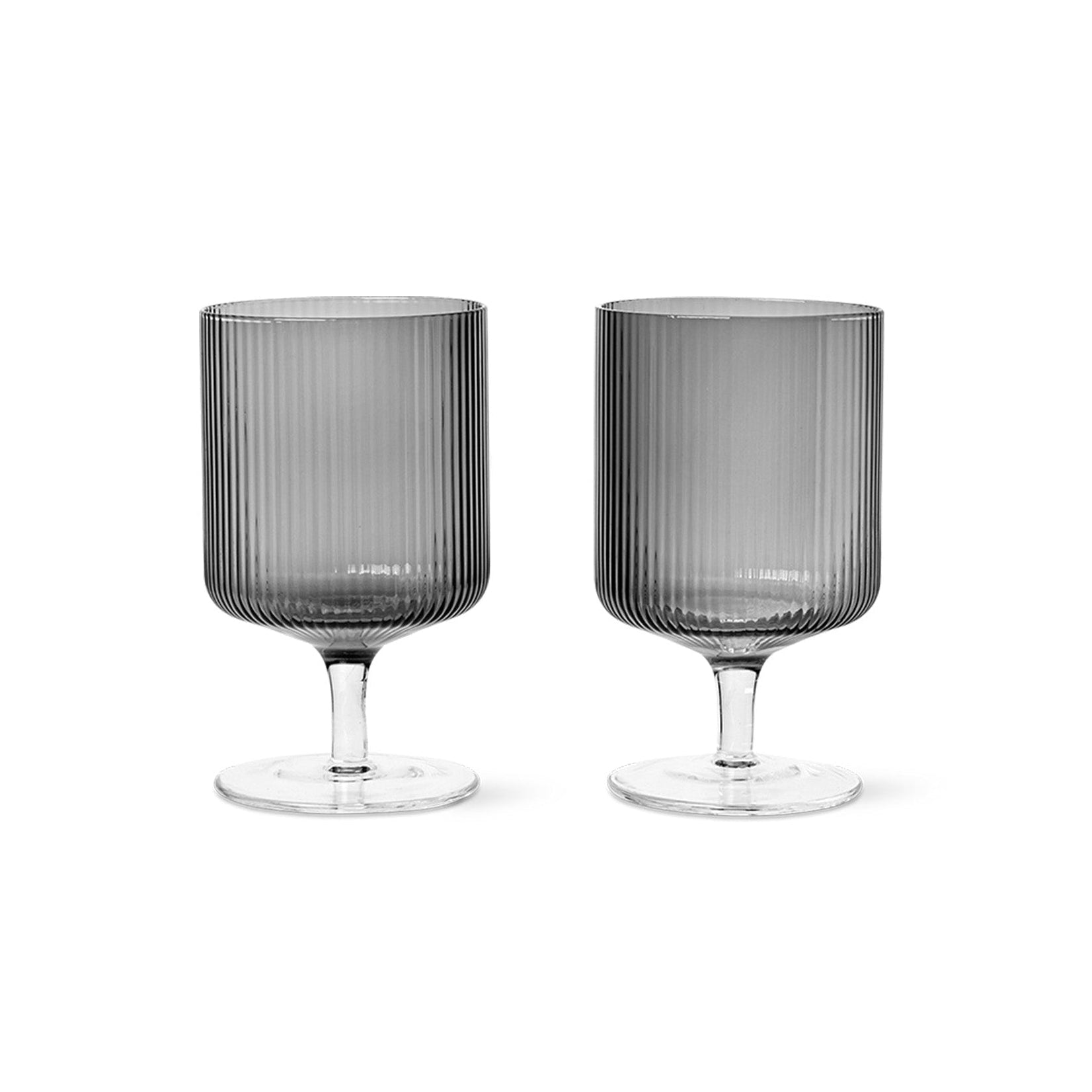 Set von Weingläsern RIPPLE rauchiges Glas