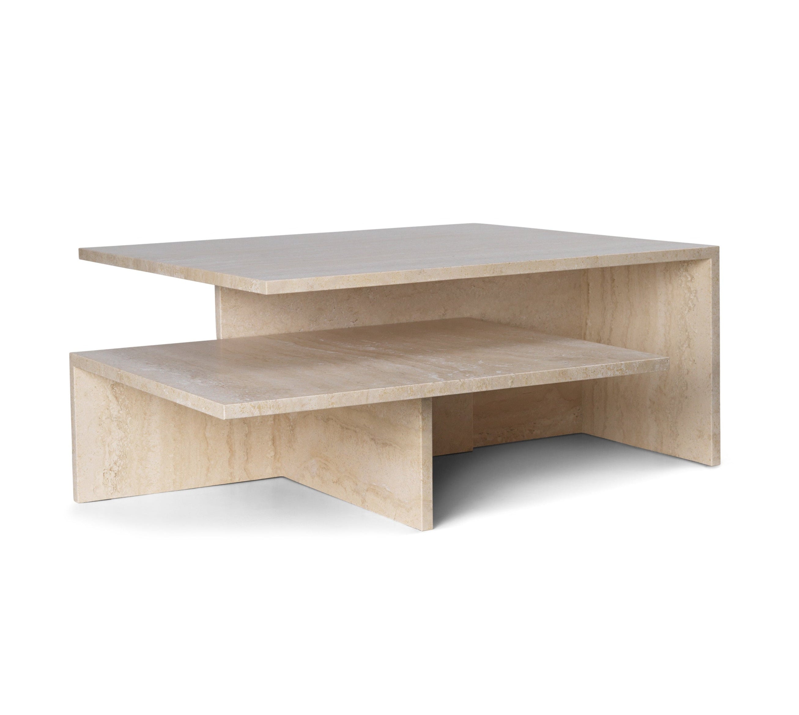 DISTINCT GRANDE DUO travertine table set
