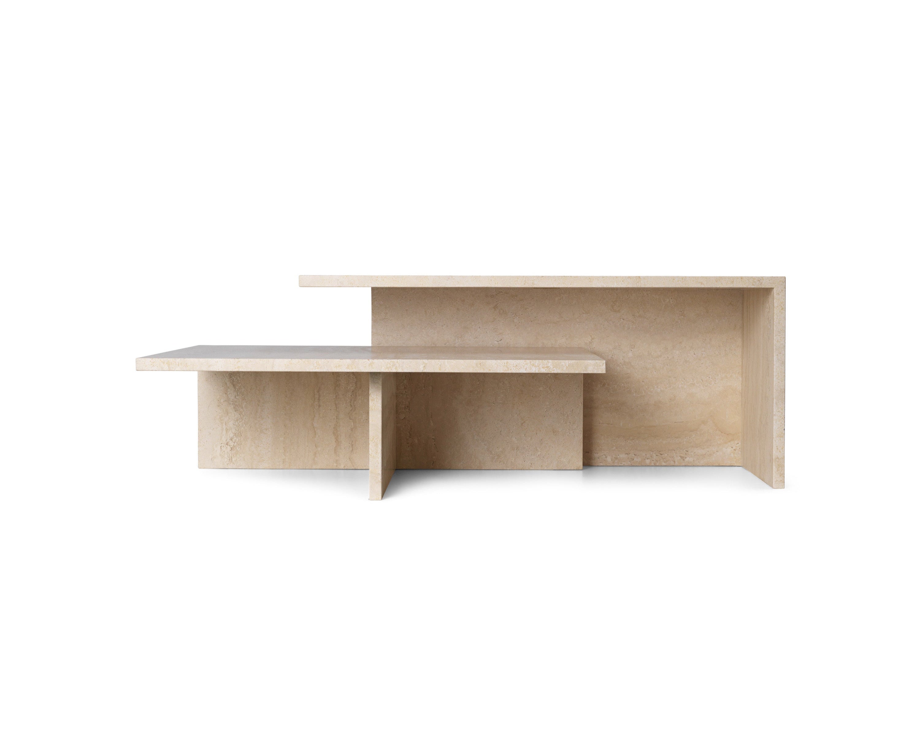 DISTINCT GRANDE DUO travertine table set