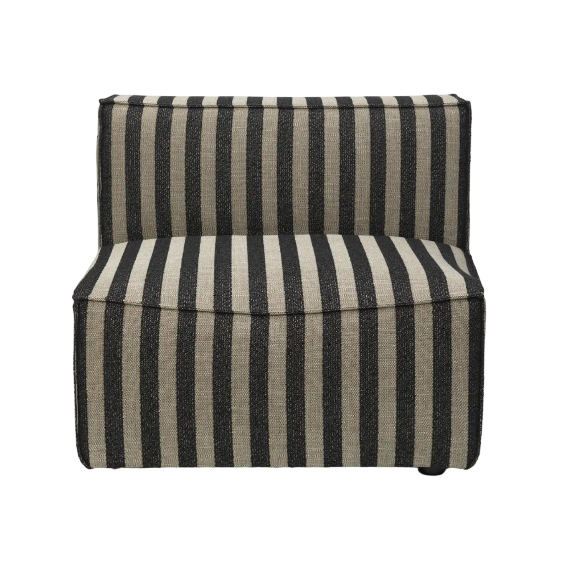 Modulares Sofa CATENA Louisiana - mittleres Element schwarz mit sandfarbenem Bezug
