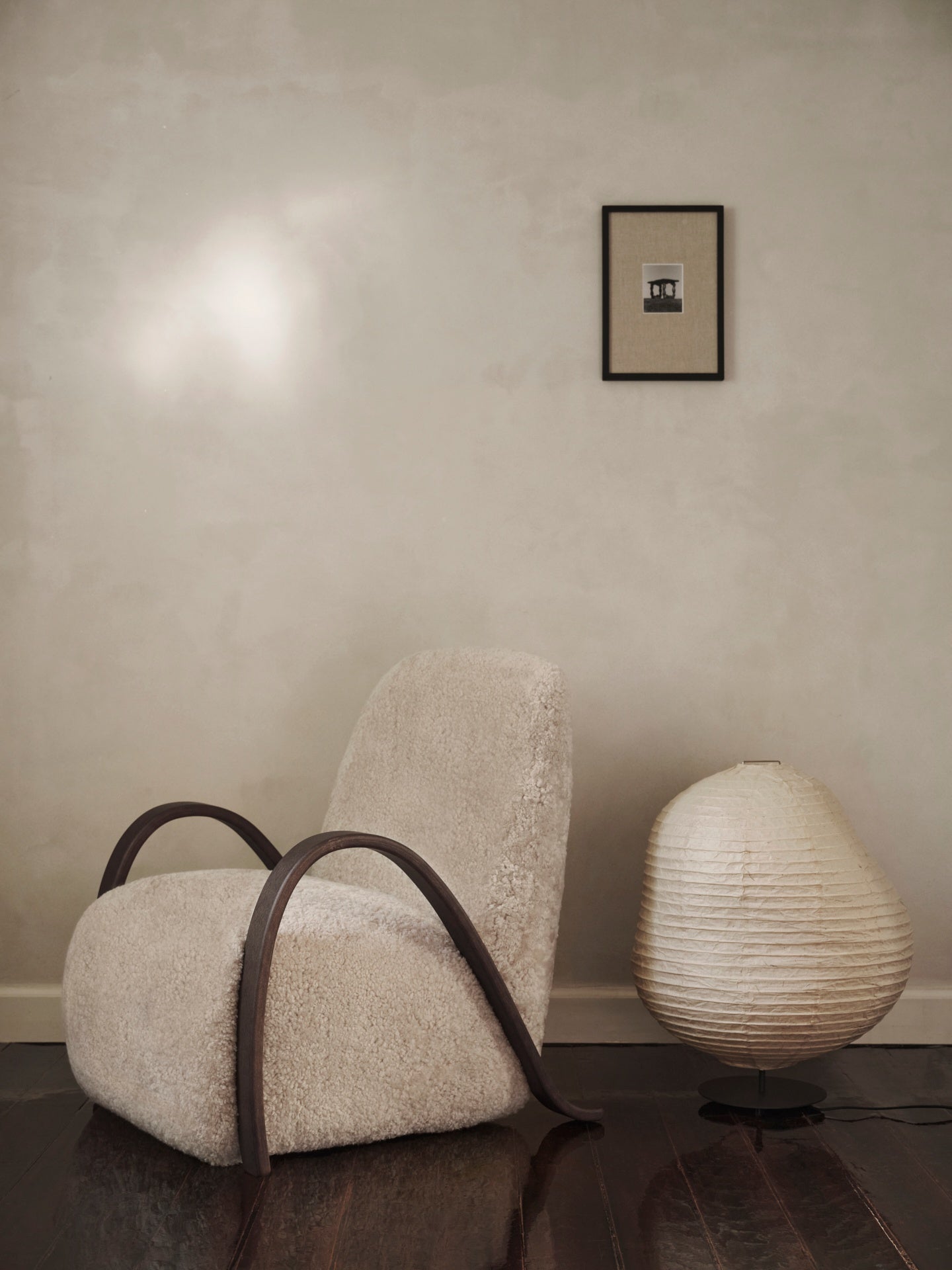 Muurbis niedriger Stofflampe Papier Washi