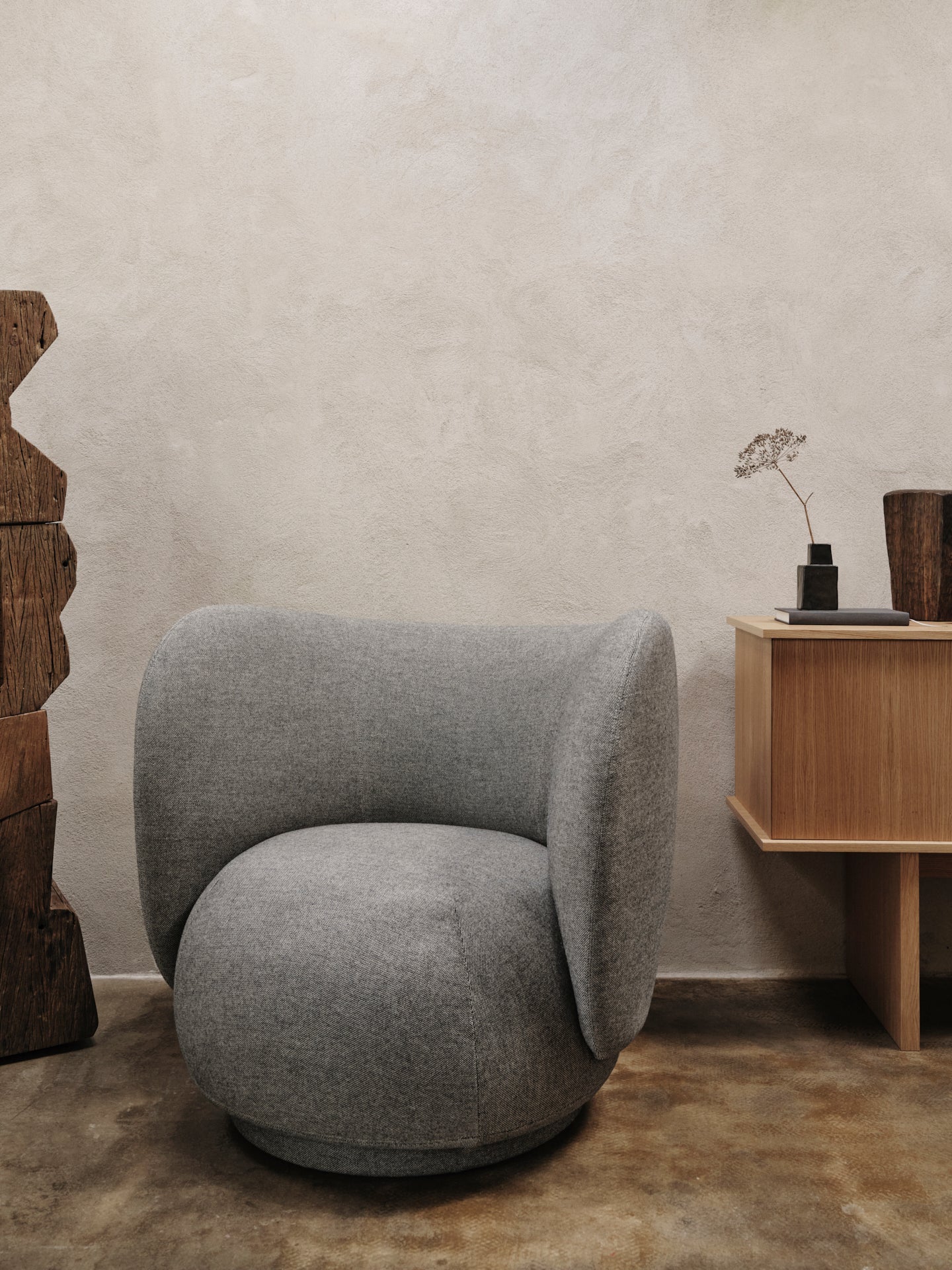 Sessel RICO LOUNGE Main Line Flax grau