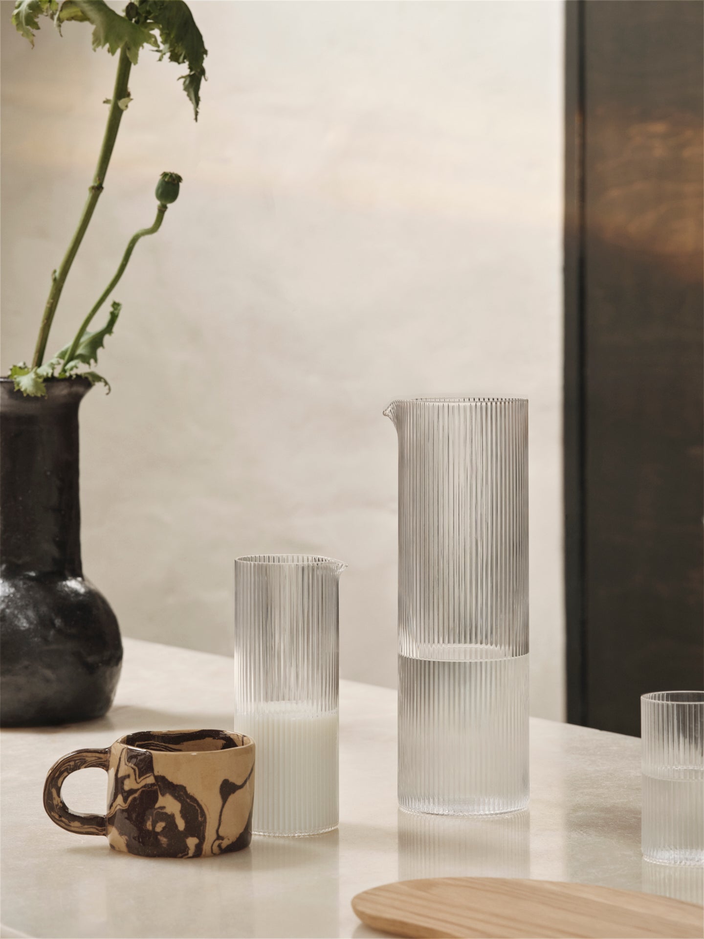 Milchkanne RIPPLE aus Glas