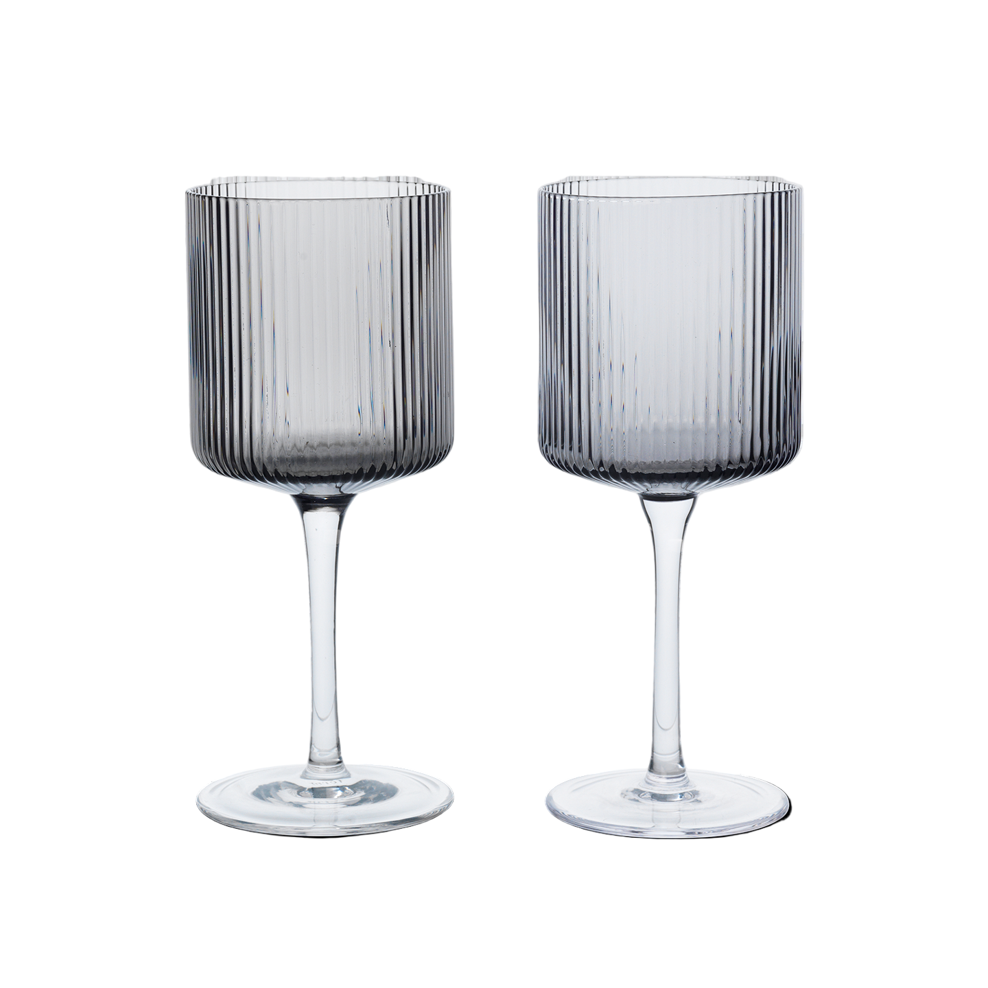 Ripple Smoked Glass White Wine Glass Set