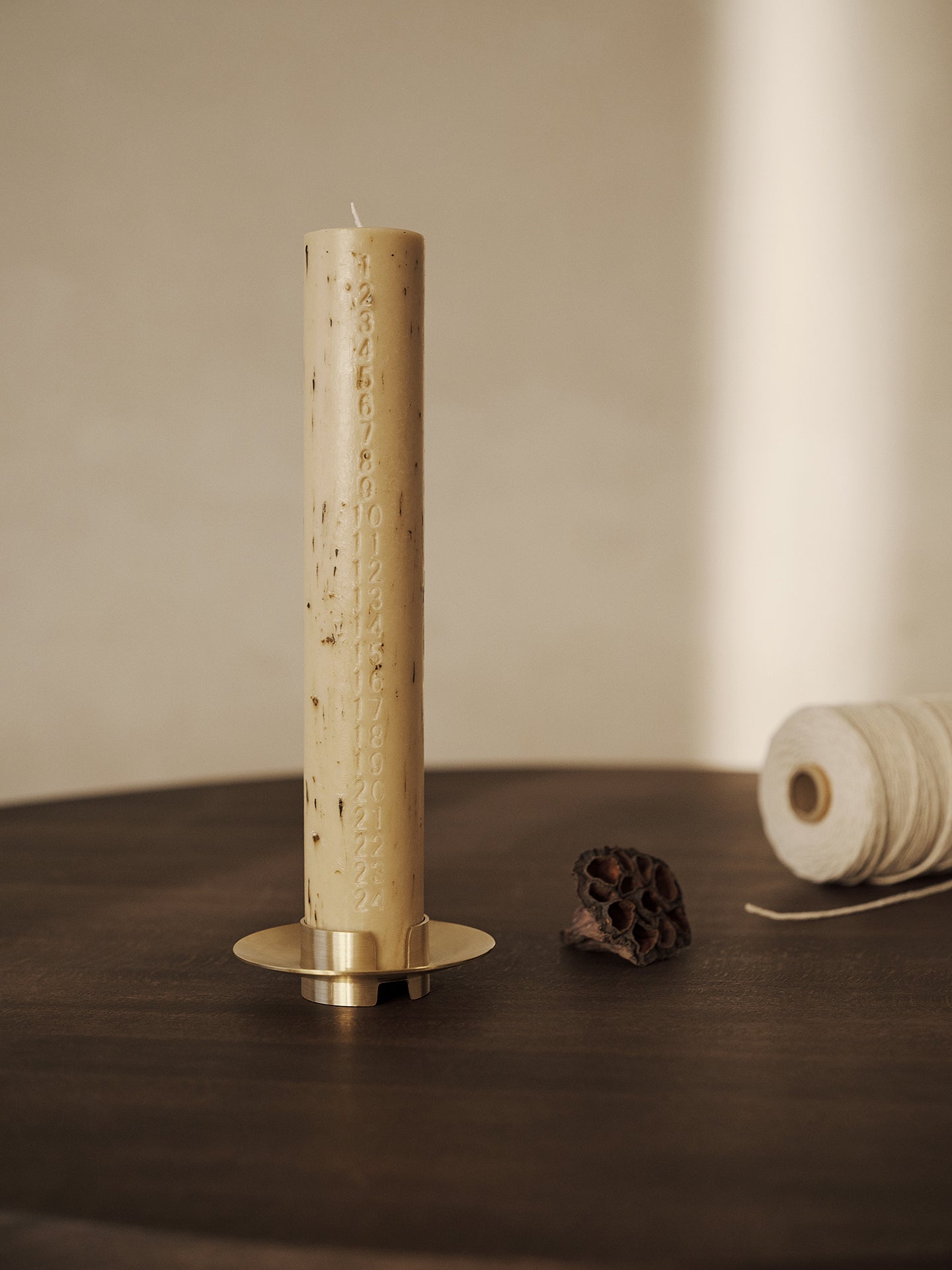 Adventskerze MURA beige