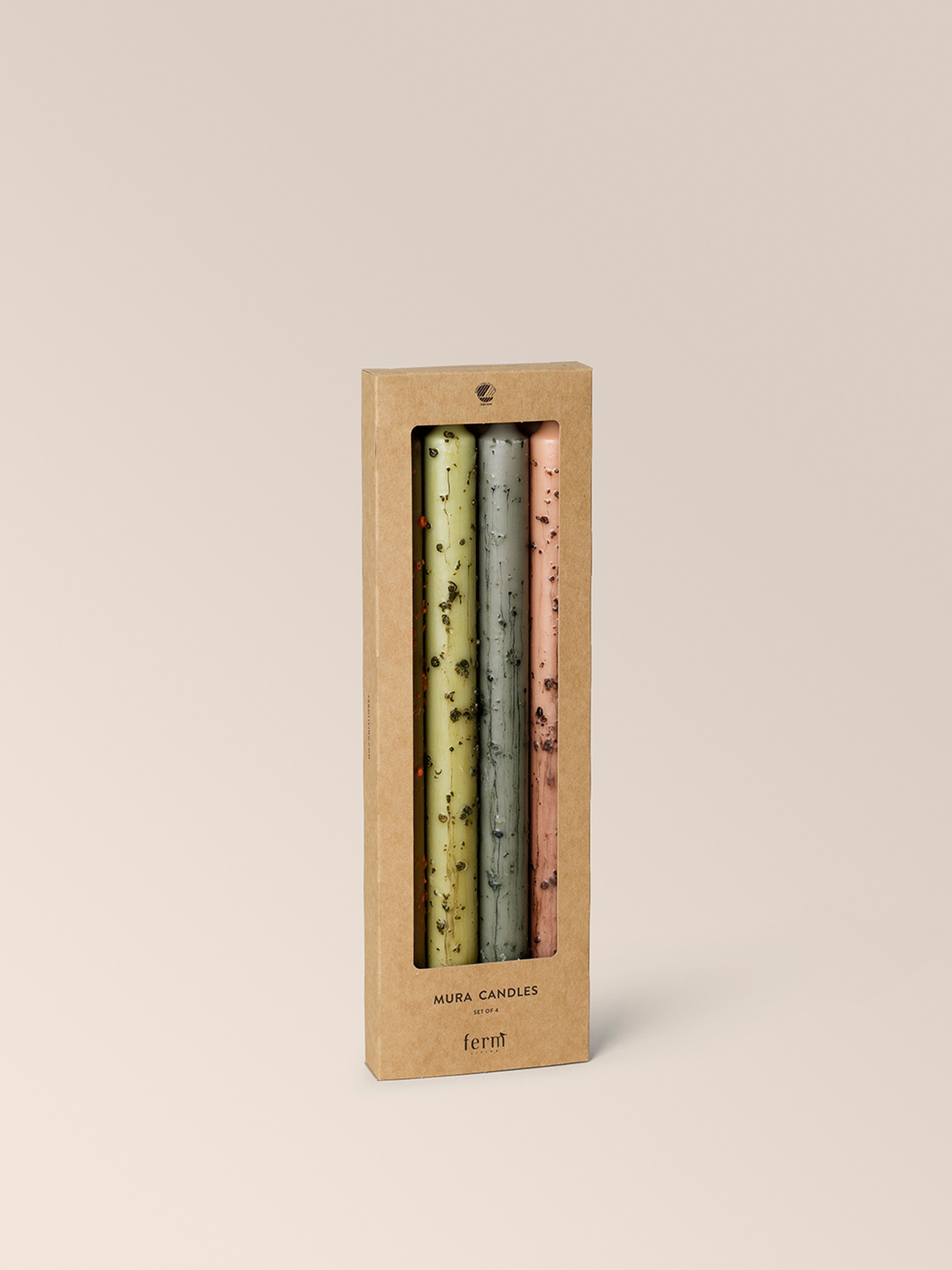 MURA green and pink candle set