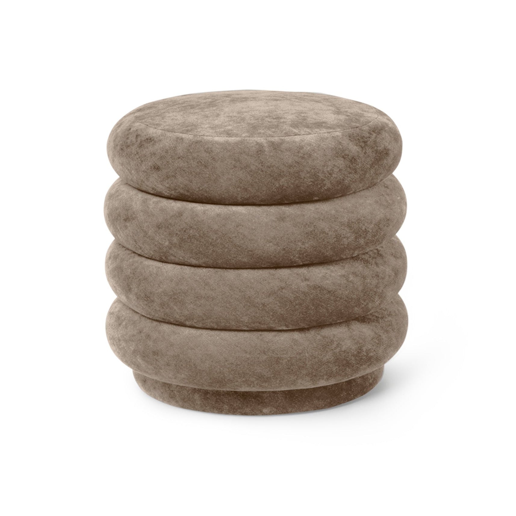 Round Faded Beige Pouf