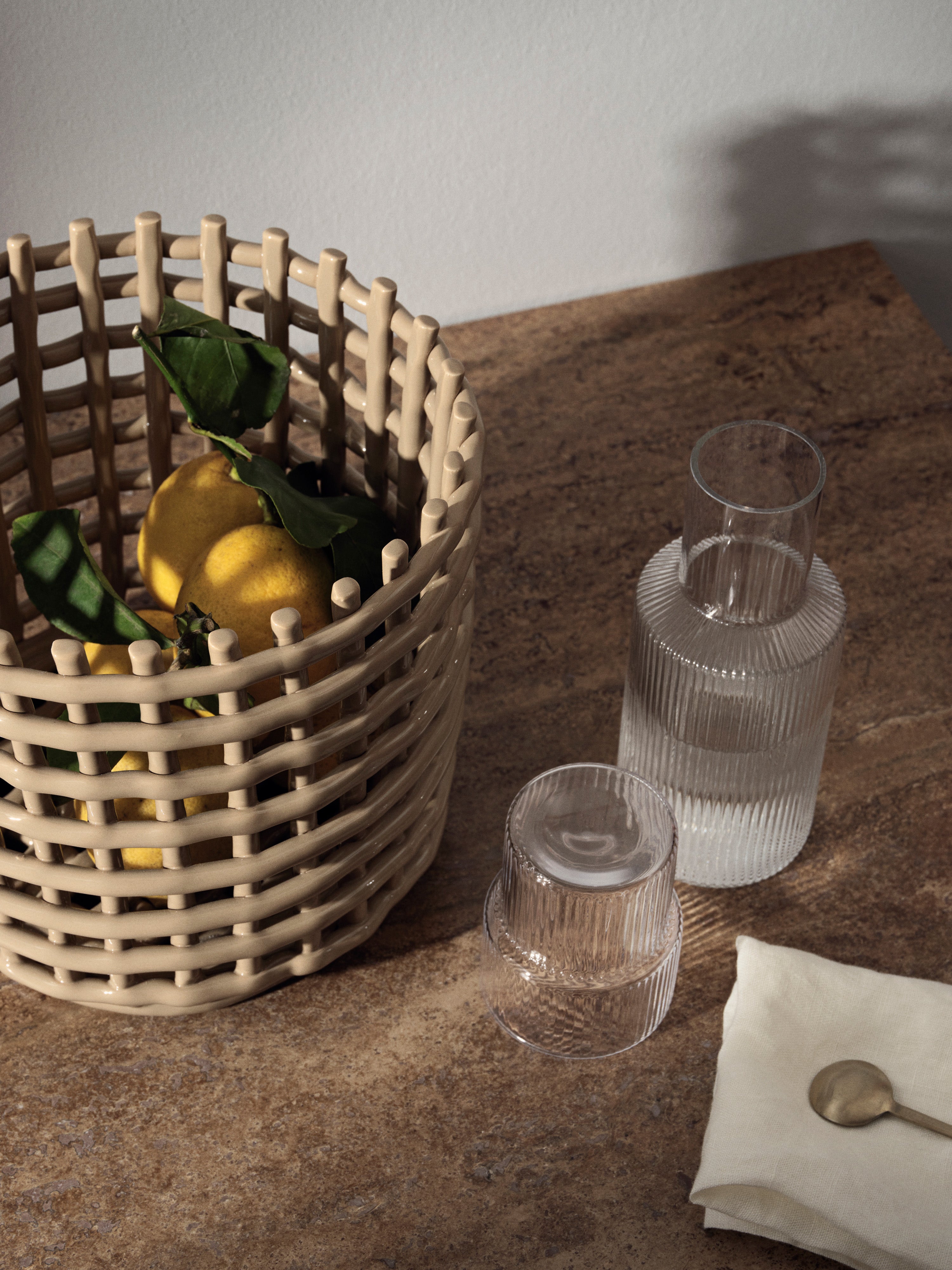 Carafe and Glass Set RIPPLE Hand-Blown Glass