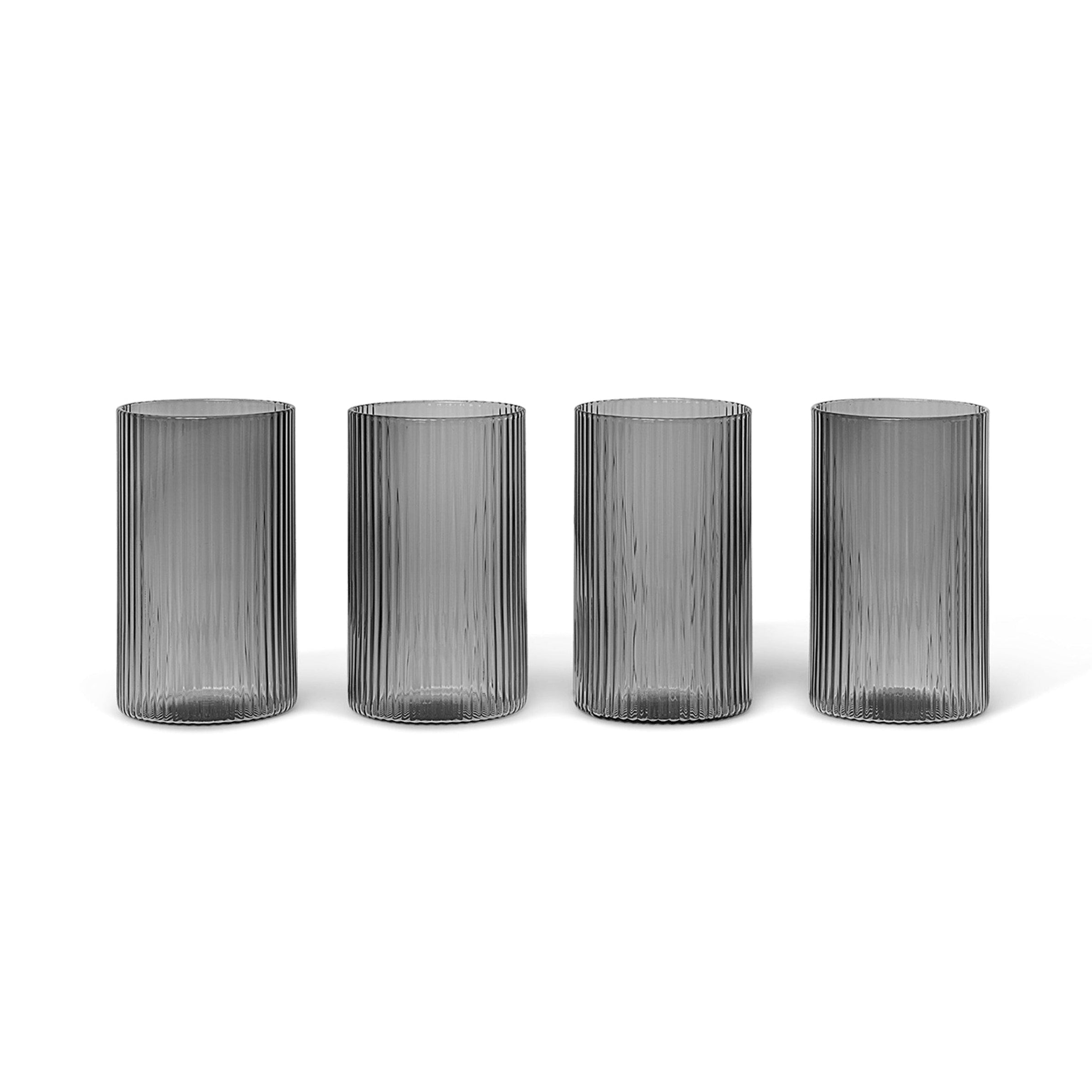 Set von RIPPLE VERRINES Gläsern aus rauchigem Glas