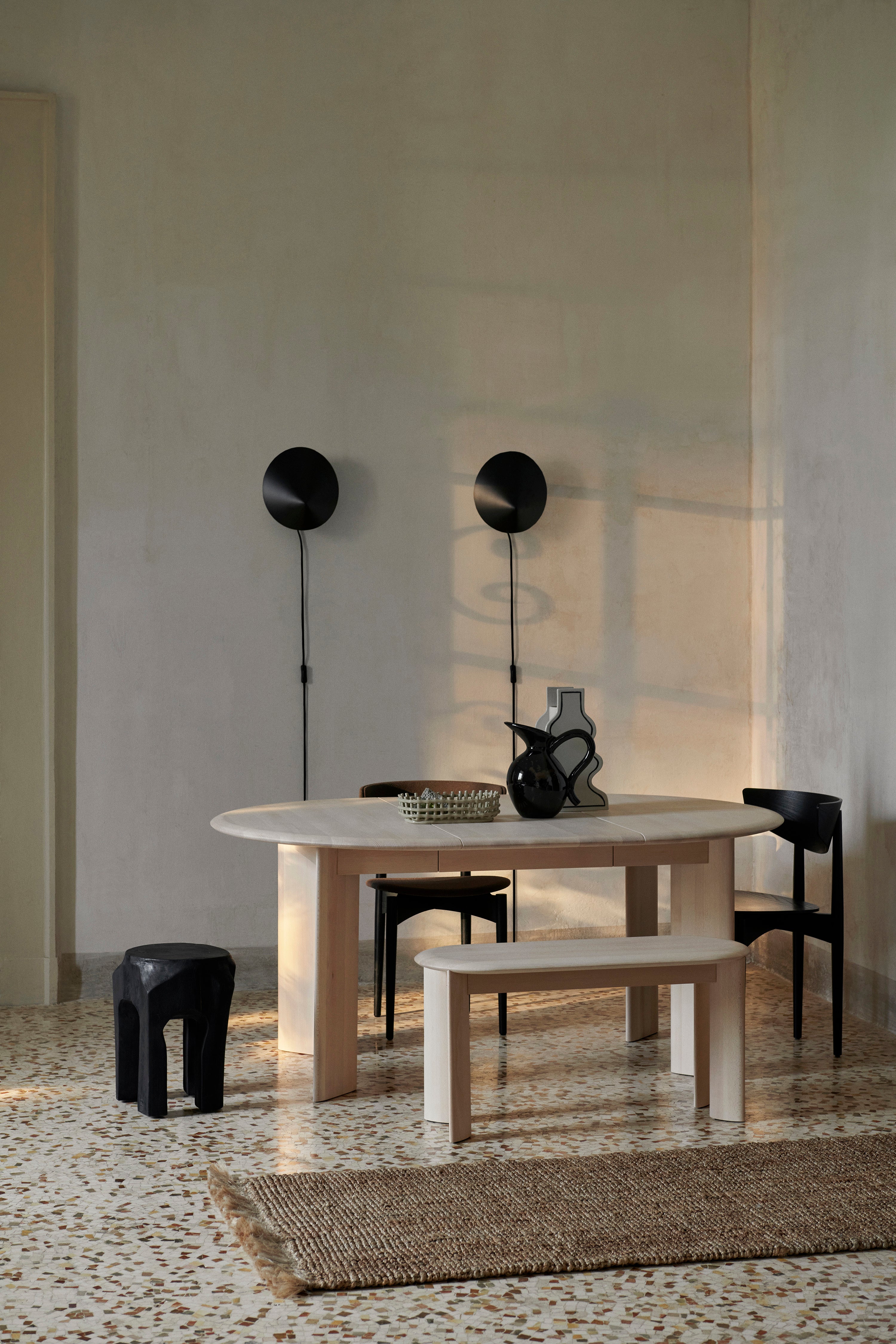 ROOT stool with black teak tree roots
