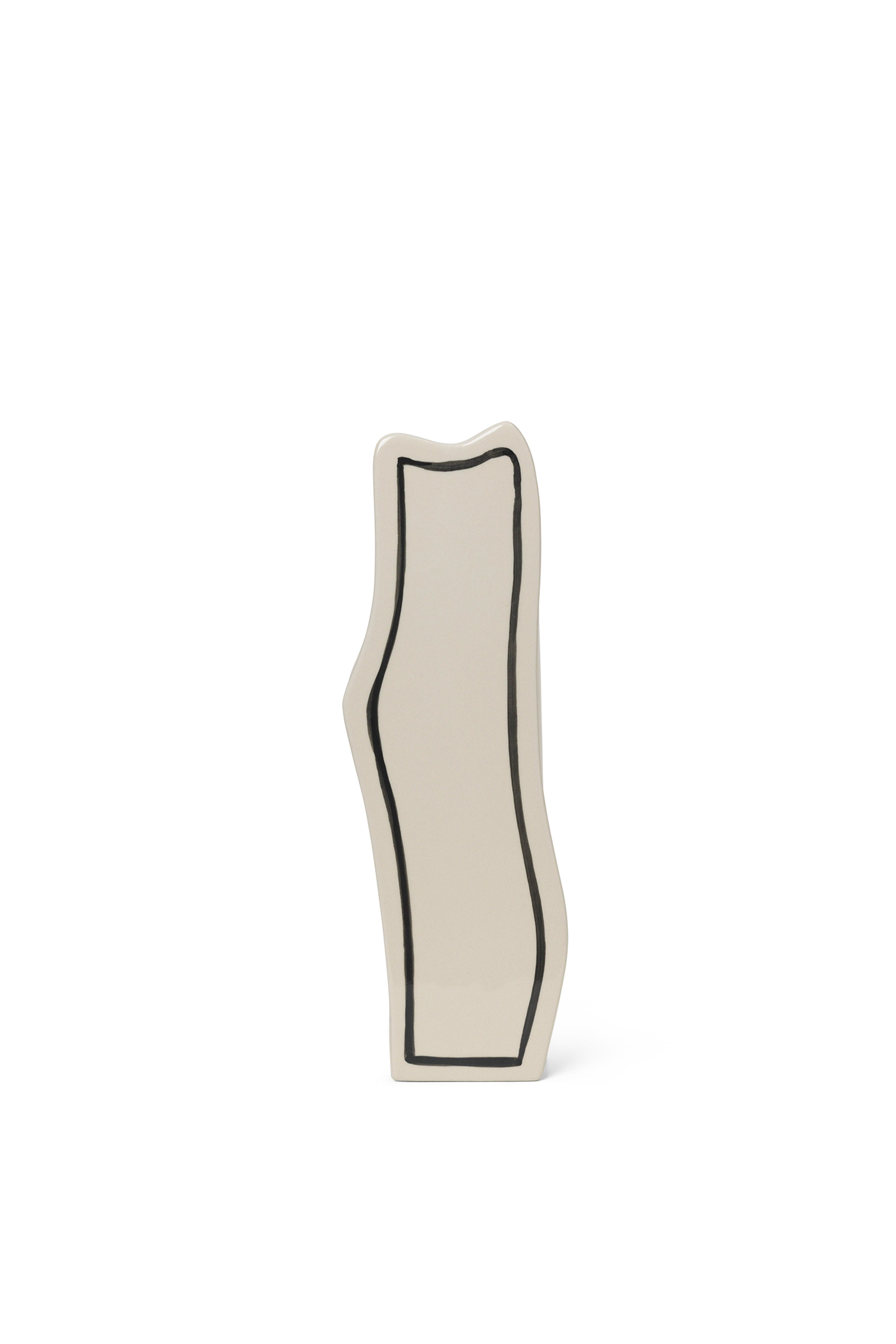 PASTE VASE SLIM vase in broken white with a black pattern