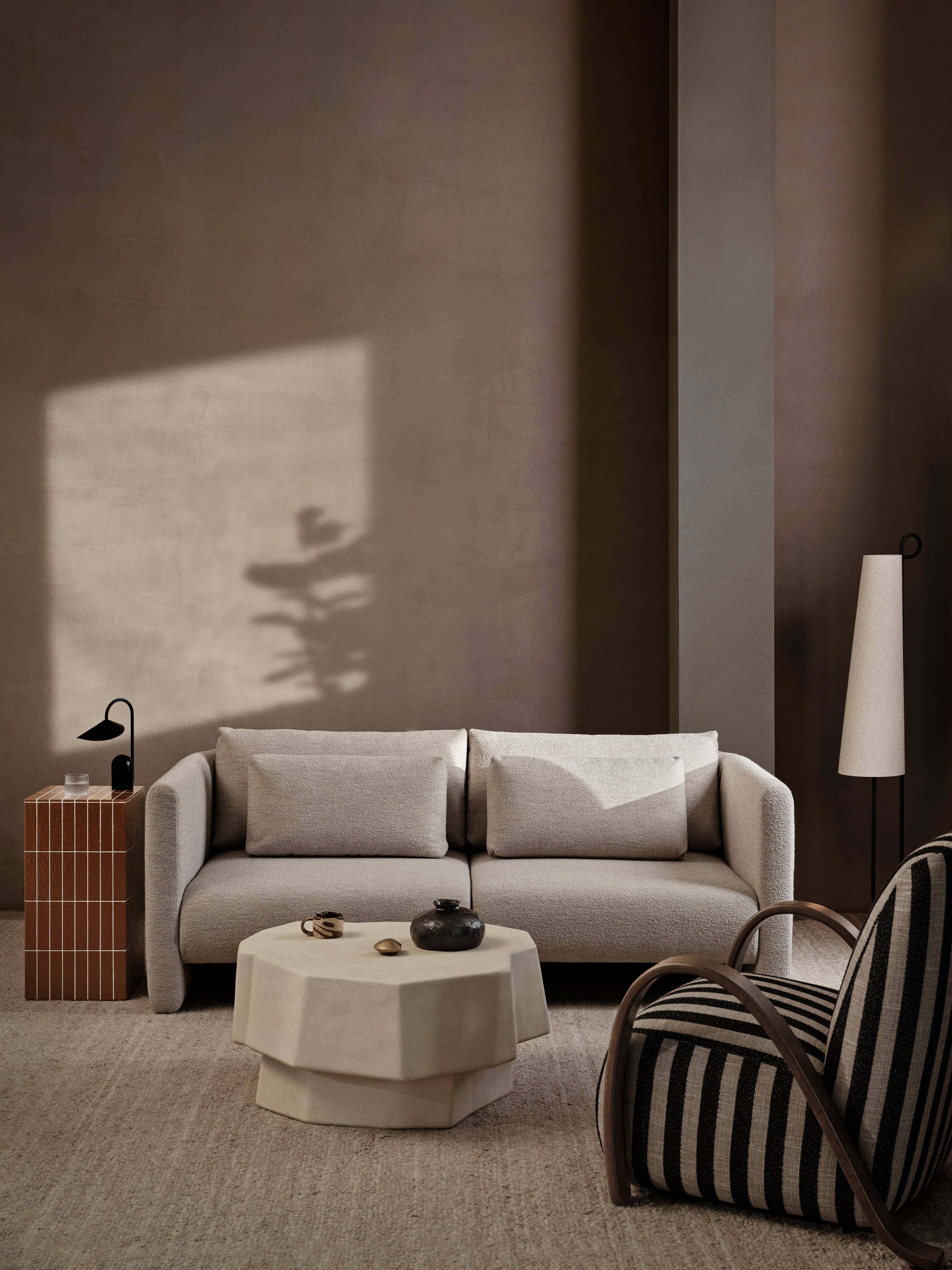 Dase modular sofa - left -handed element Rich velvet brown