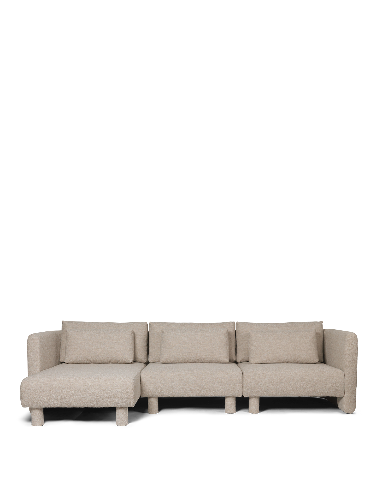 Dase modulares Sofa - Nordic Bouclés mittleres Element gebrochen weiß