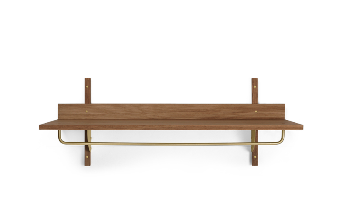 SECTOR RACK SHELF Regal mit Reling, Eichenfurnier geräuchert