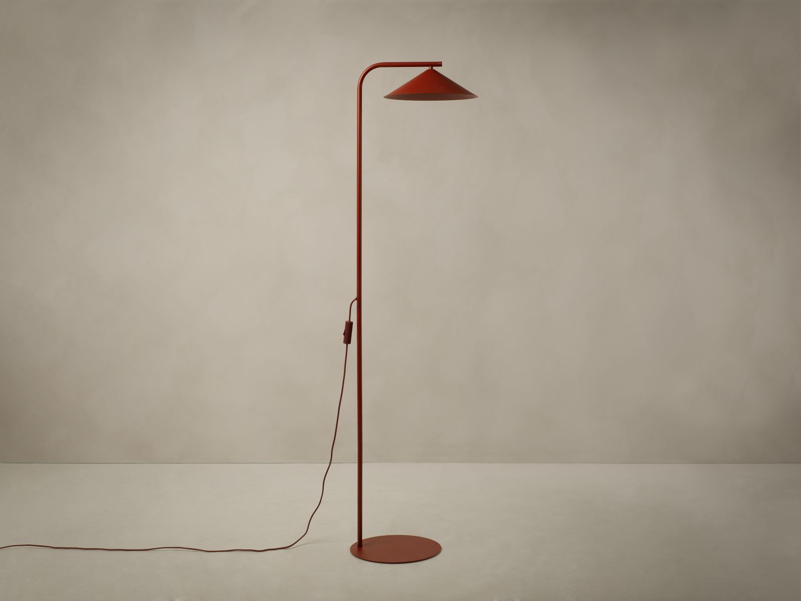 Lampa podłogowa NOCTE bordowy – detal klosza
