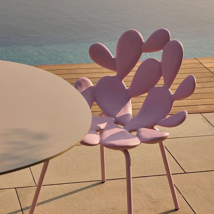 Light Pink FILICUDI Garden Armchair with Sled Base