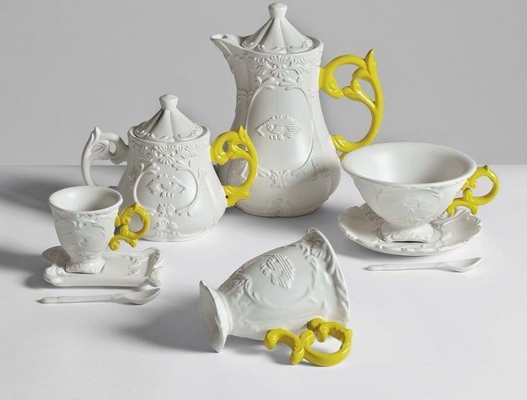 Filiżanka z łyżeczką i spodkiem I-WARES I-COFFEE pomarańczowy Seletti Eye on Design